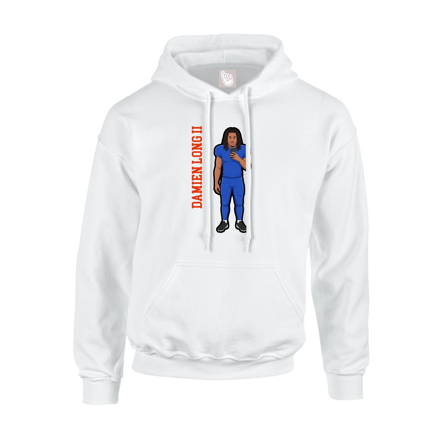 Hoodie — Name Vertical in White