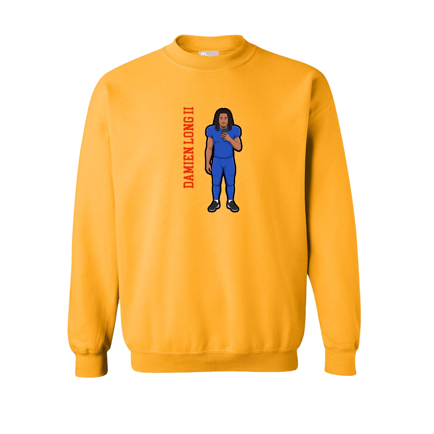 Fleece Crew — Name Vertical in Gold