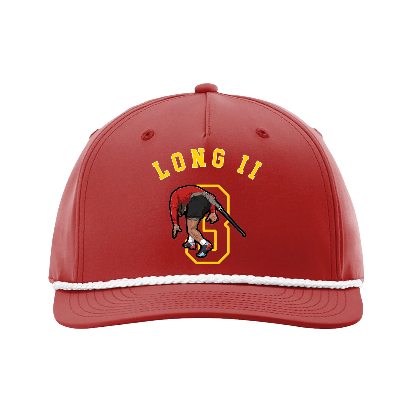 Five-Panel Classic Rope Cap — Shirsey Arch in Red