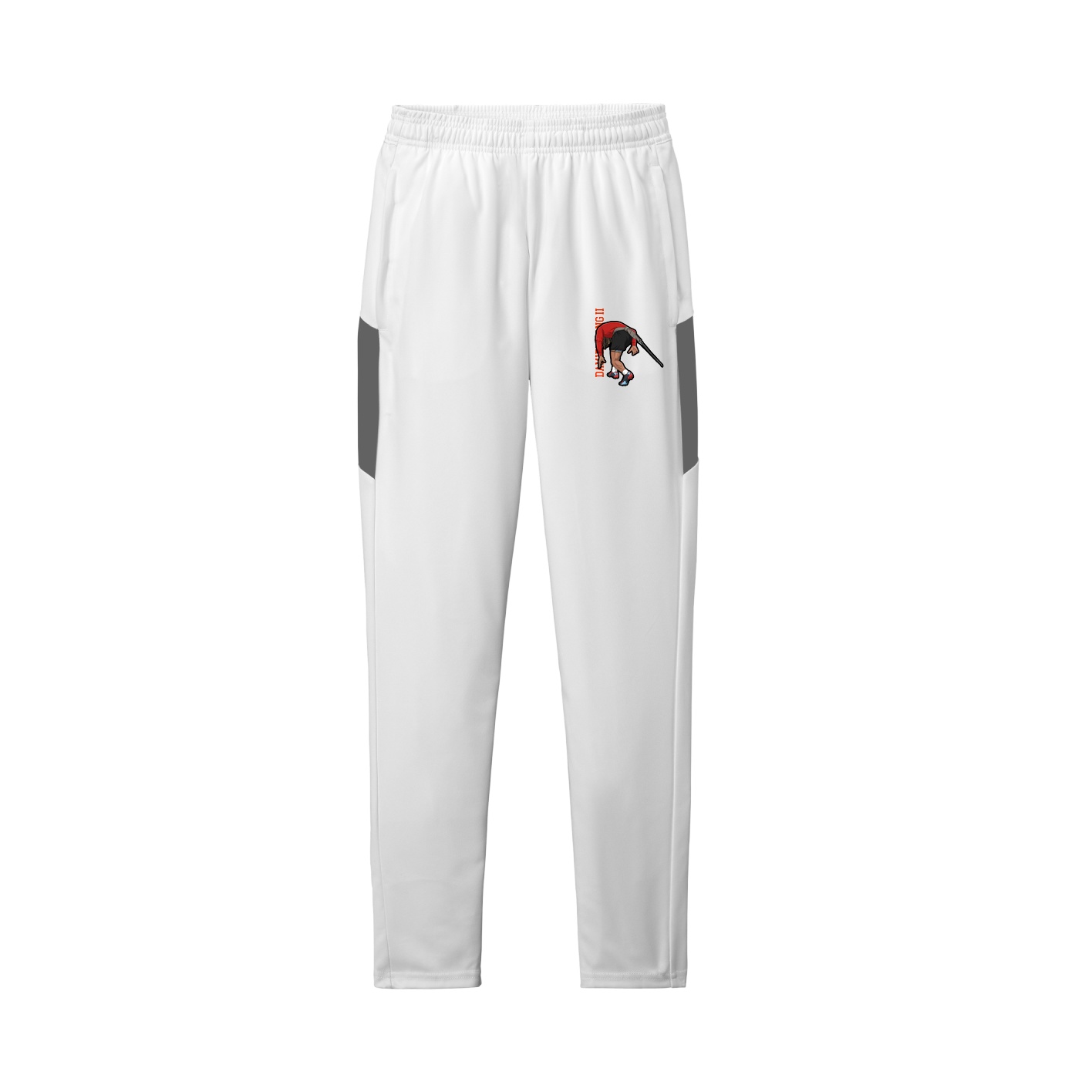 Team Travel Pant — Name Vertical in White/Grey