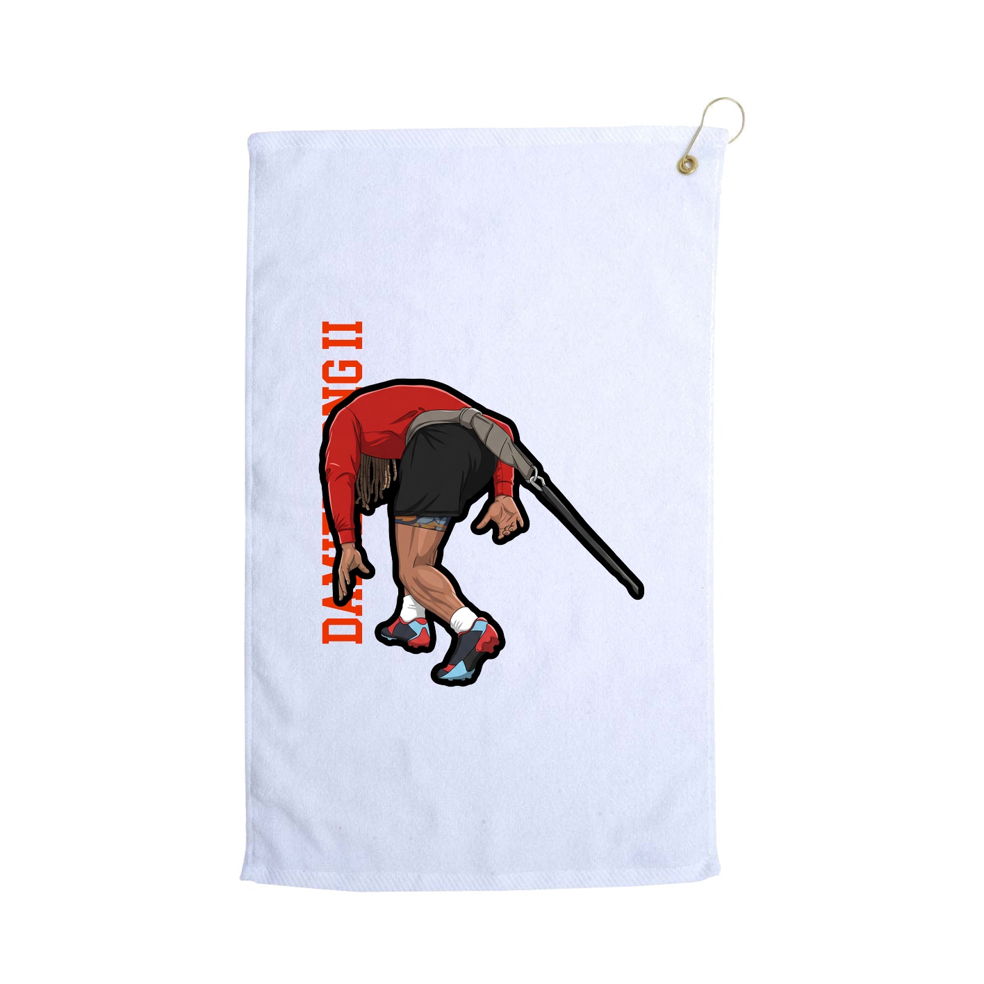 Golf Towel — Name Vertical in White