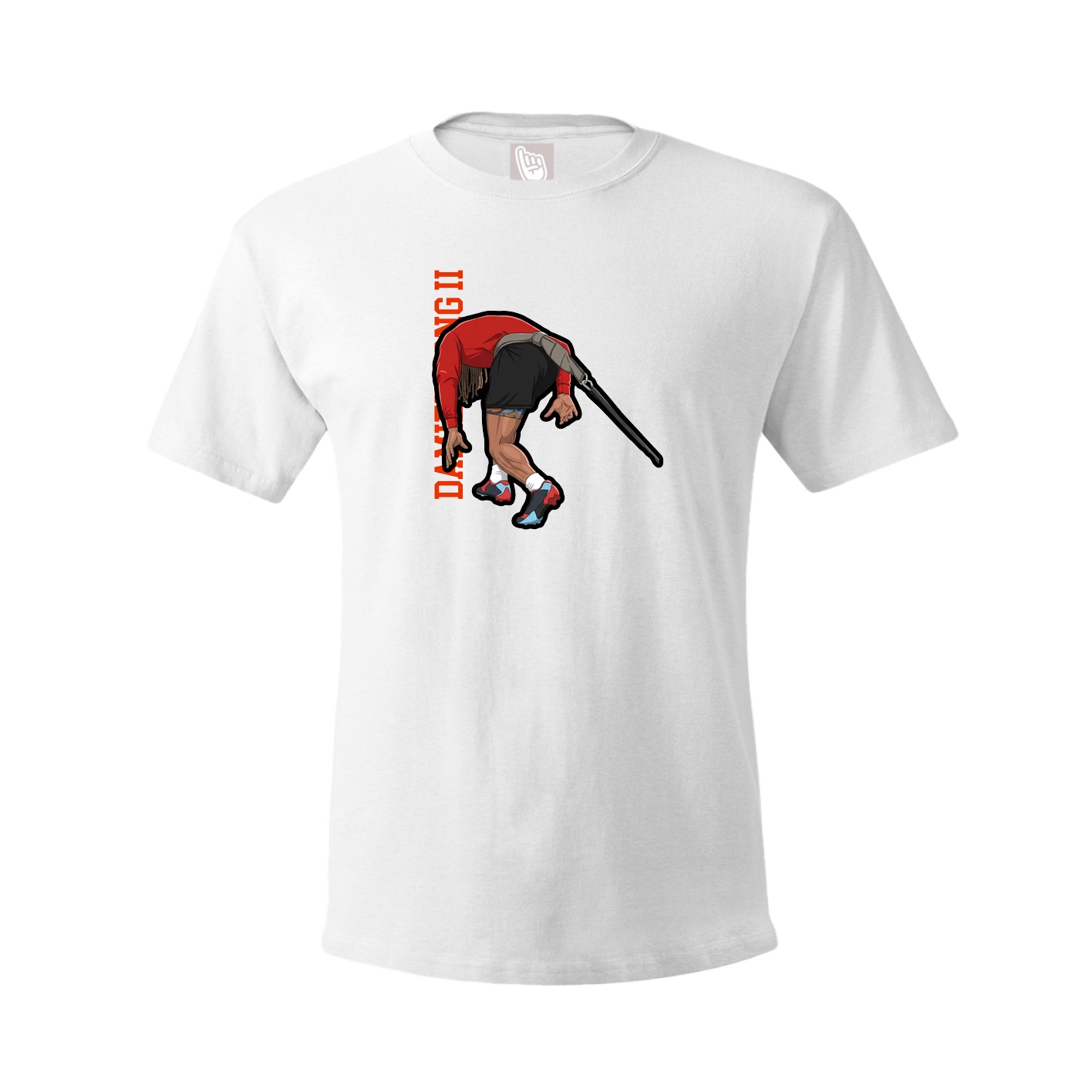 Youth Tee — Name Vertical in White