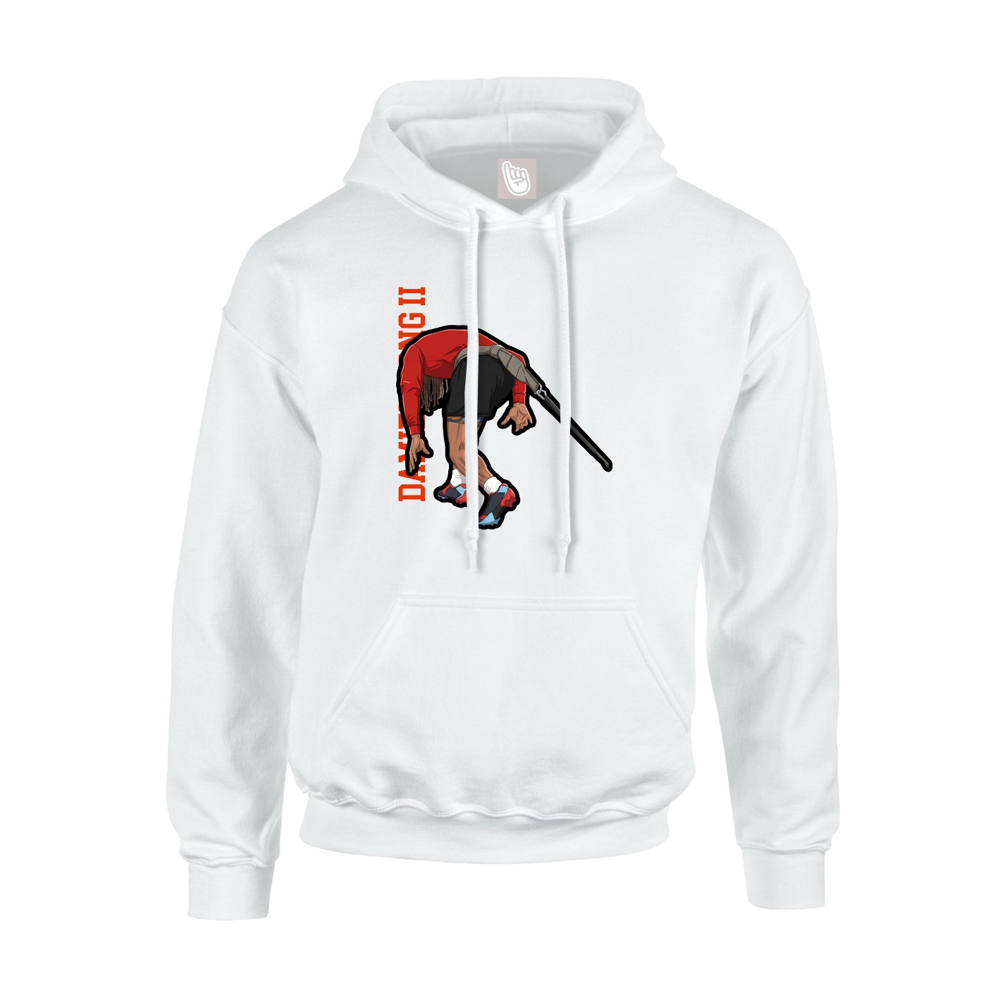 Hoodie — Name Vertical in White