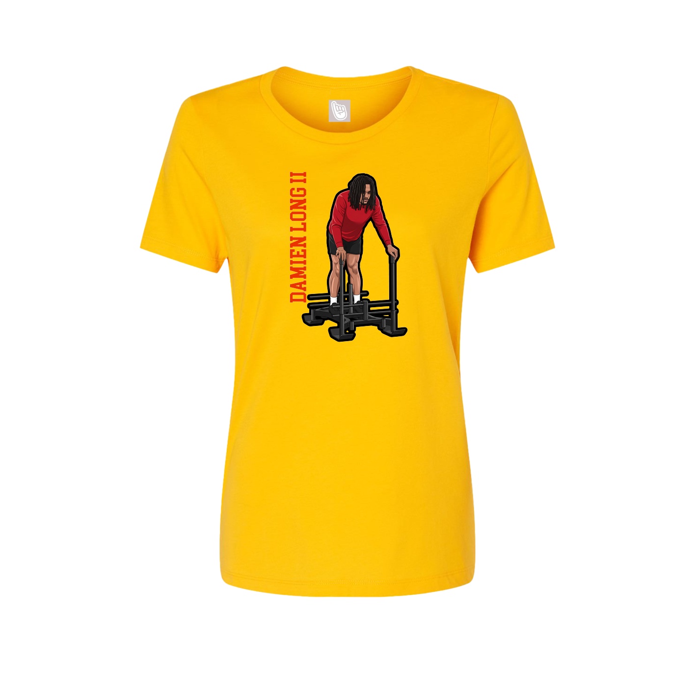 Womens Tee — Name Vertical in Gold