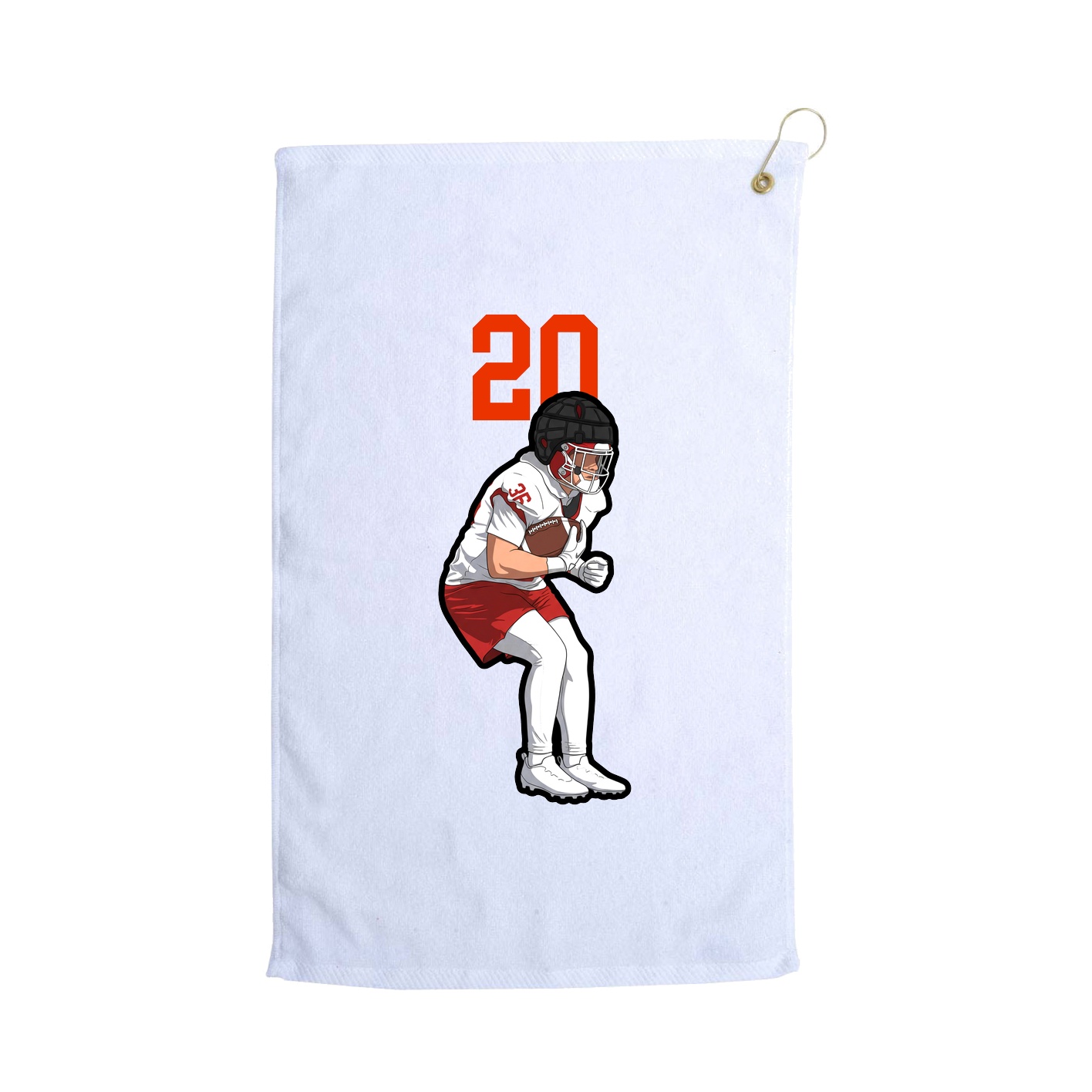 Golf Towel — Number Top in White