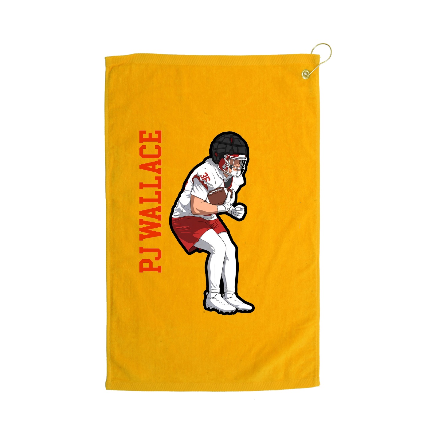 Golf Towel — Name Vertical in Gold