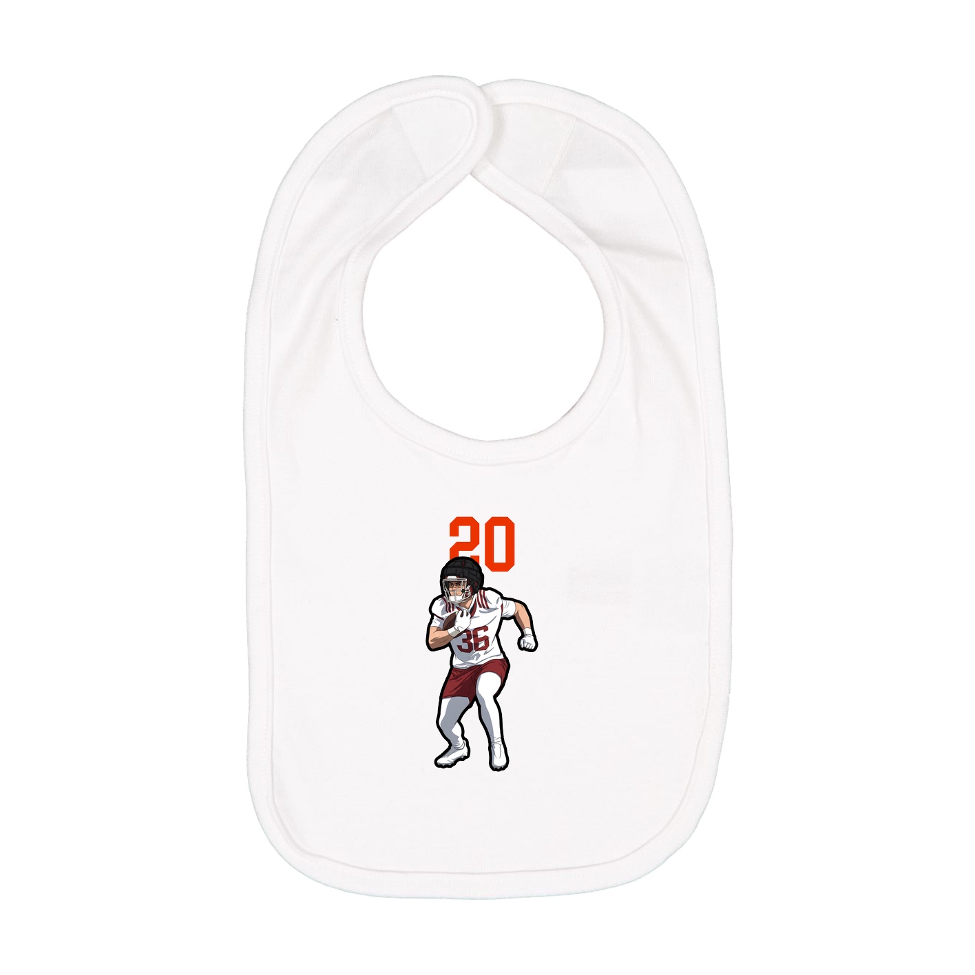Infant Bib — Number Top in White