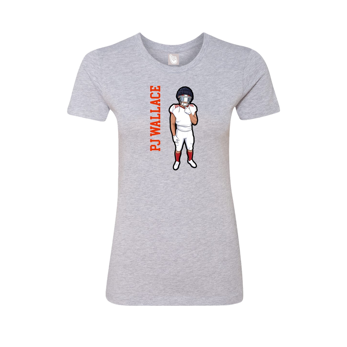 Fitted Women's Tee — Name Vertical in Grey