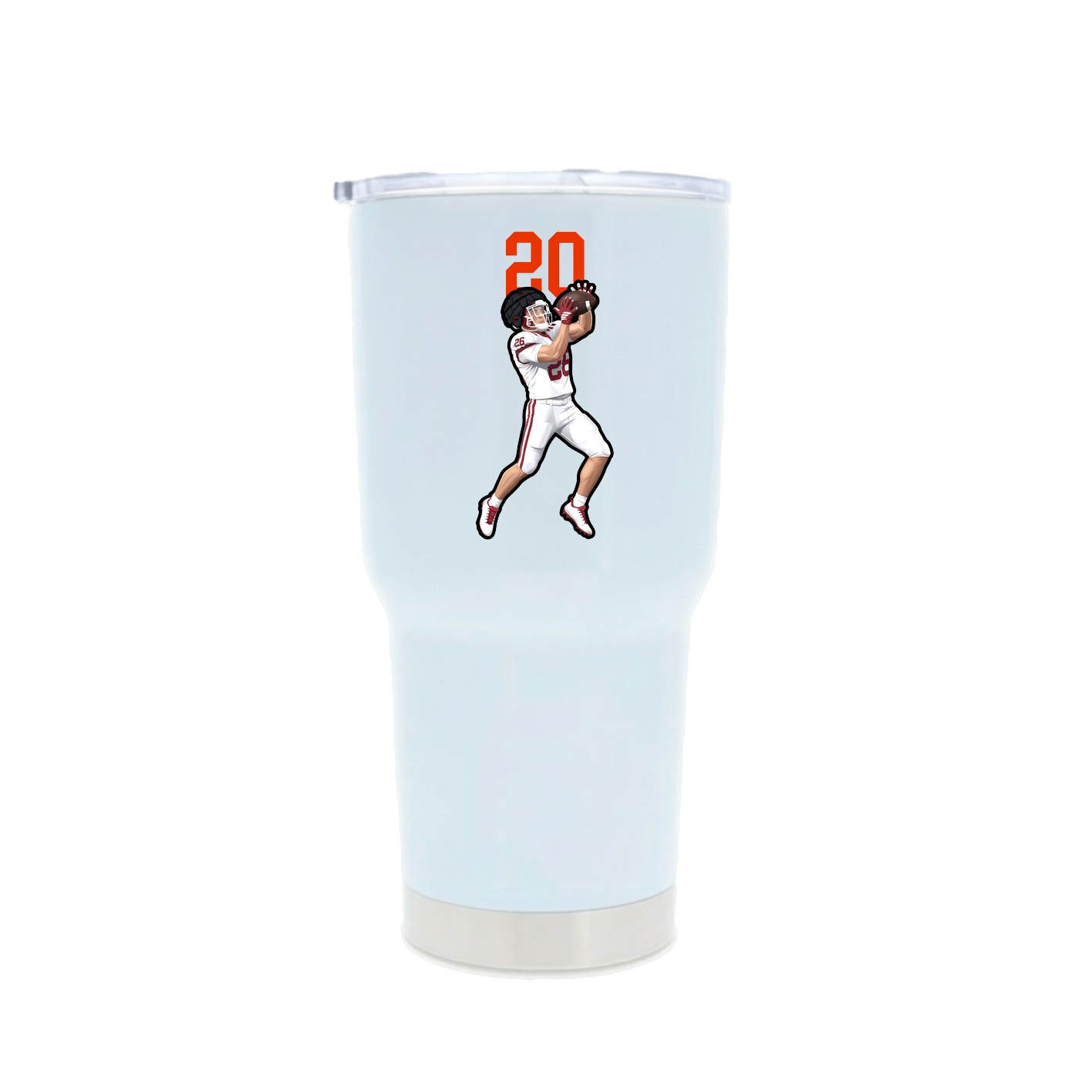 30oz Stainless Steel Tumbler — Number Top in White