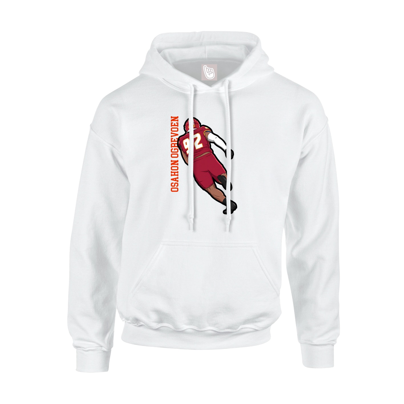 Youth Hoodie — Name Vertical in White