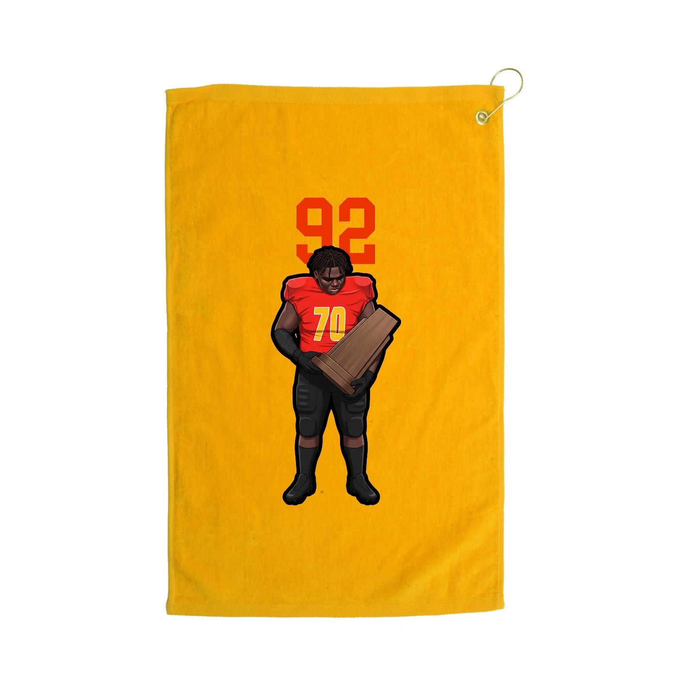 Golf Towel — Number Top in Gold