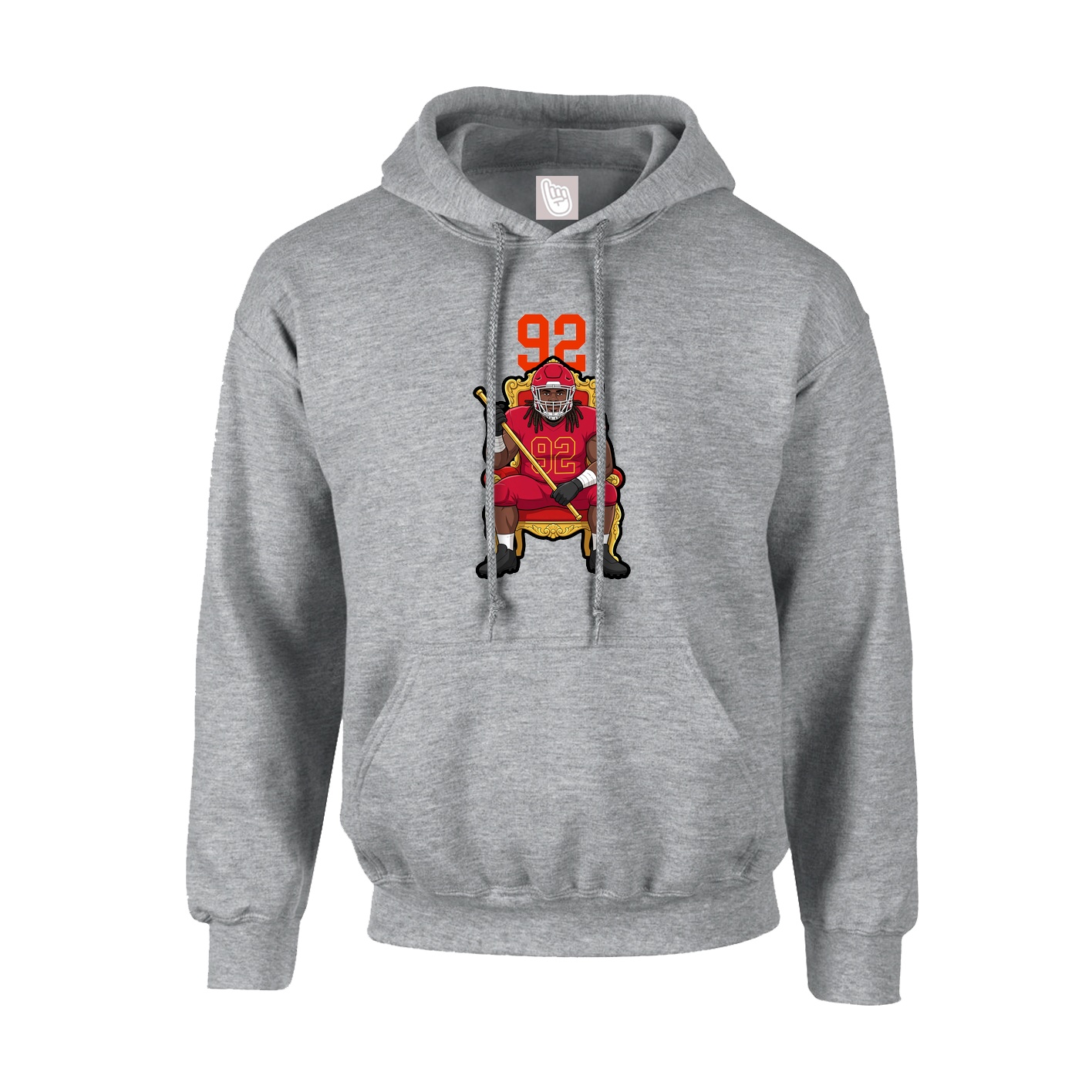 Hoodie — Number Top in Grey