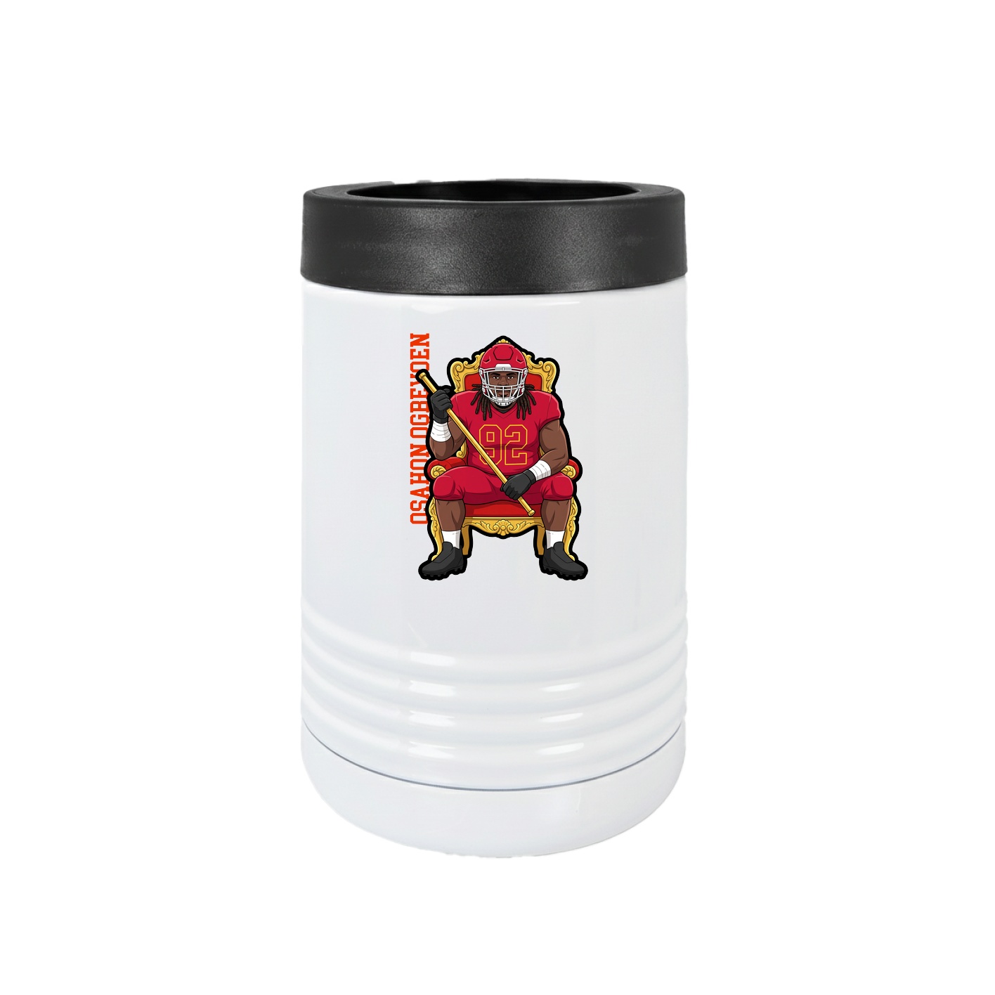 Beverage Holder — Name Vertical in White