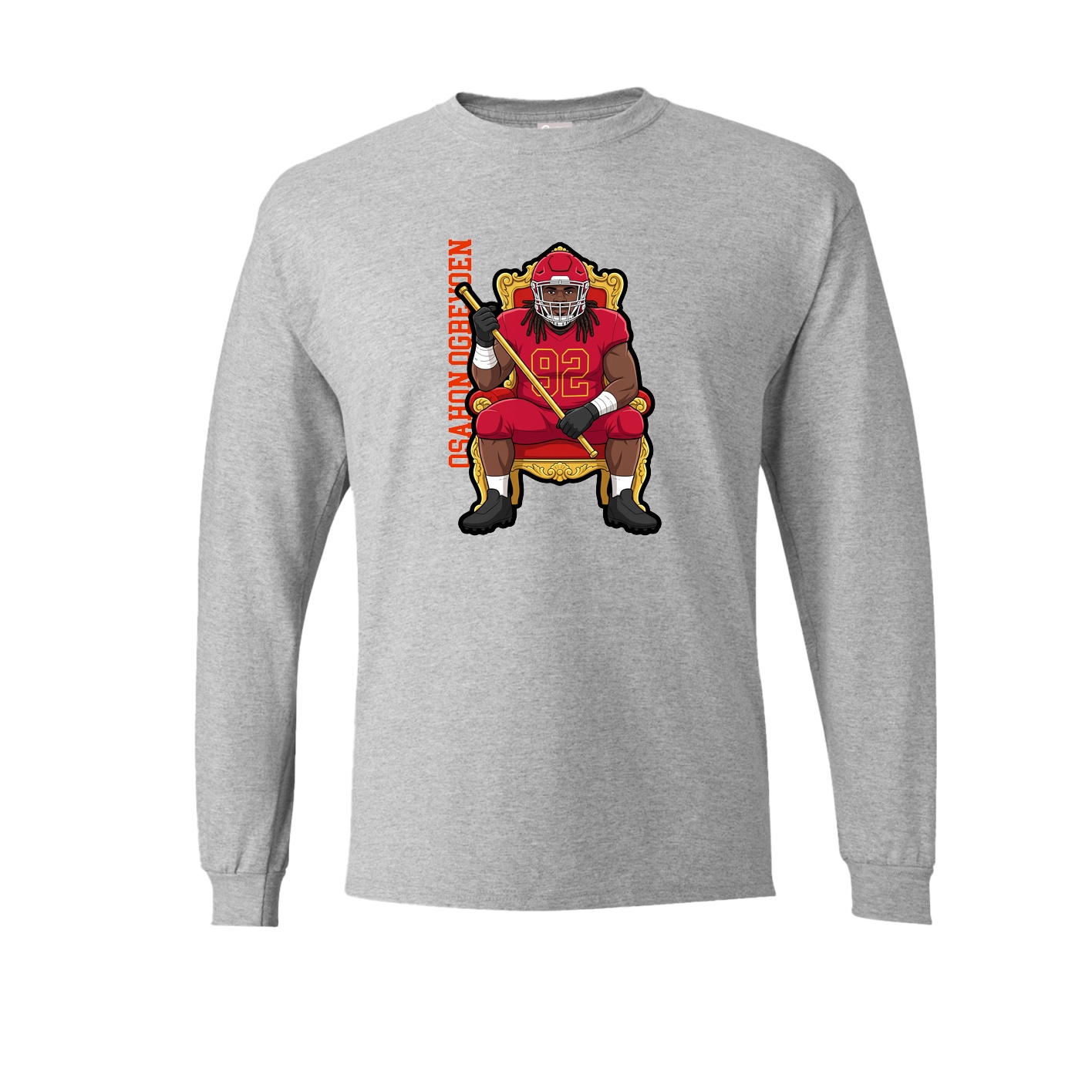 Long Sleeve Tee — Name Vertical in Grey