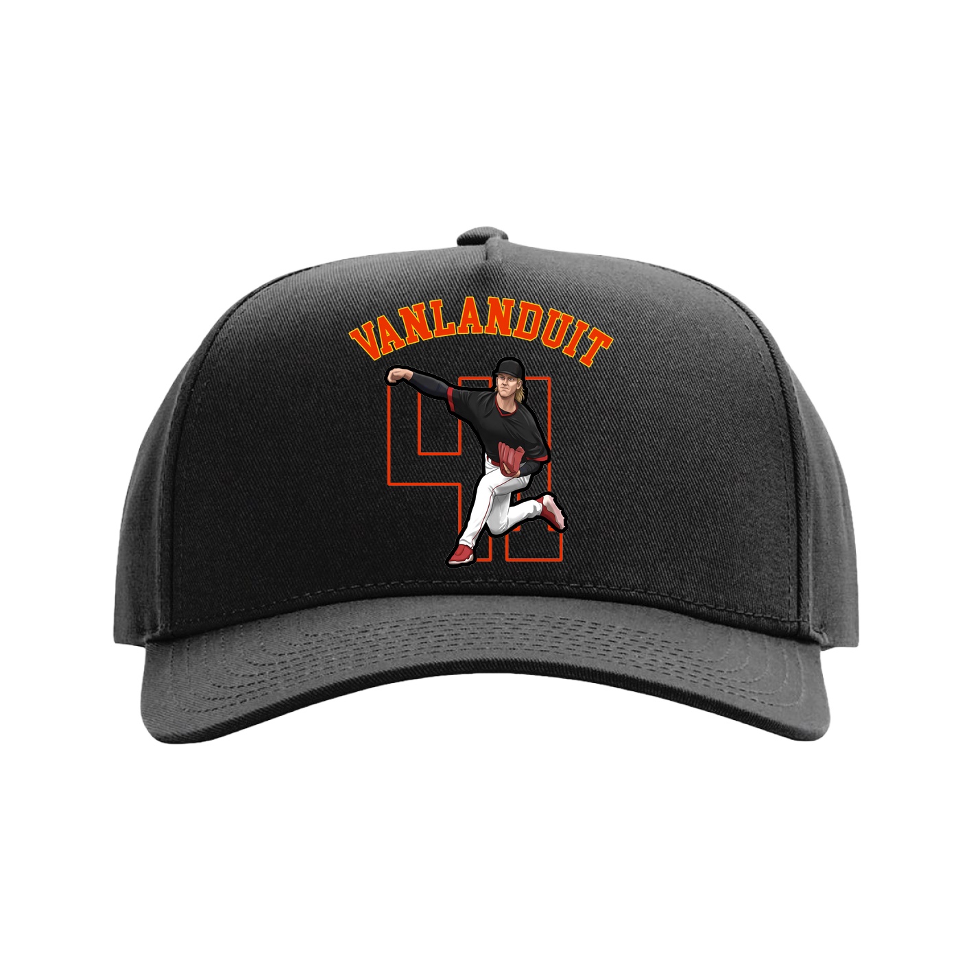 Full Fabric Five-Panel Champ Cap — Shirsey Arch in Black