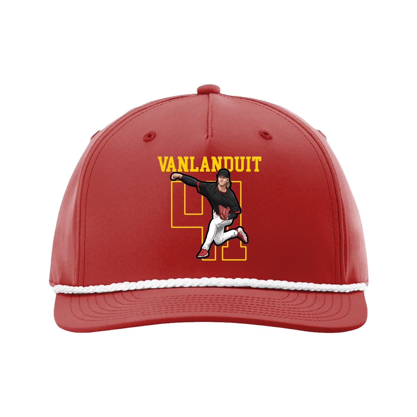 Five-Panel Classic Rope Cap — Shirsey in Red