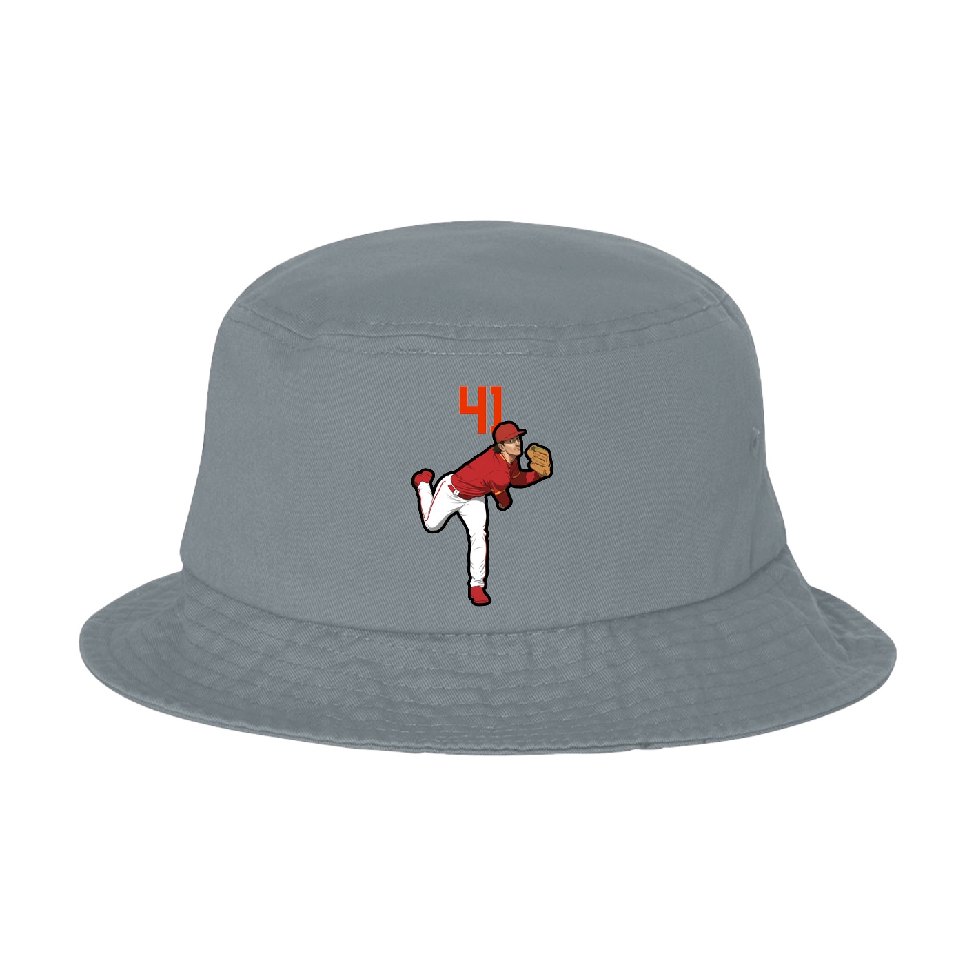 Bucket Cap — Number Top in Grey