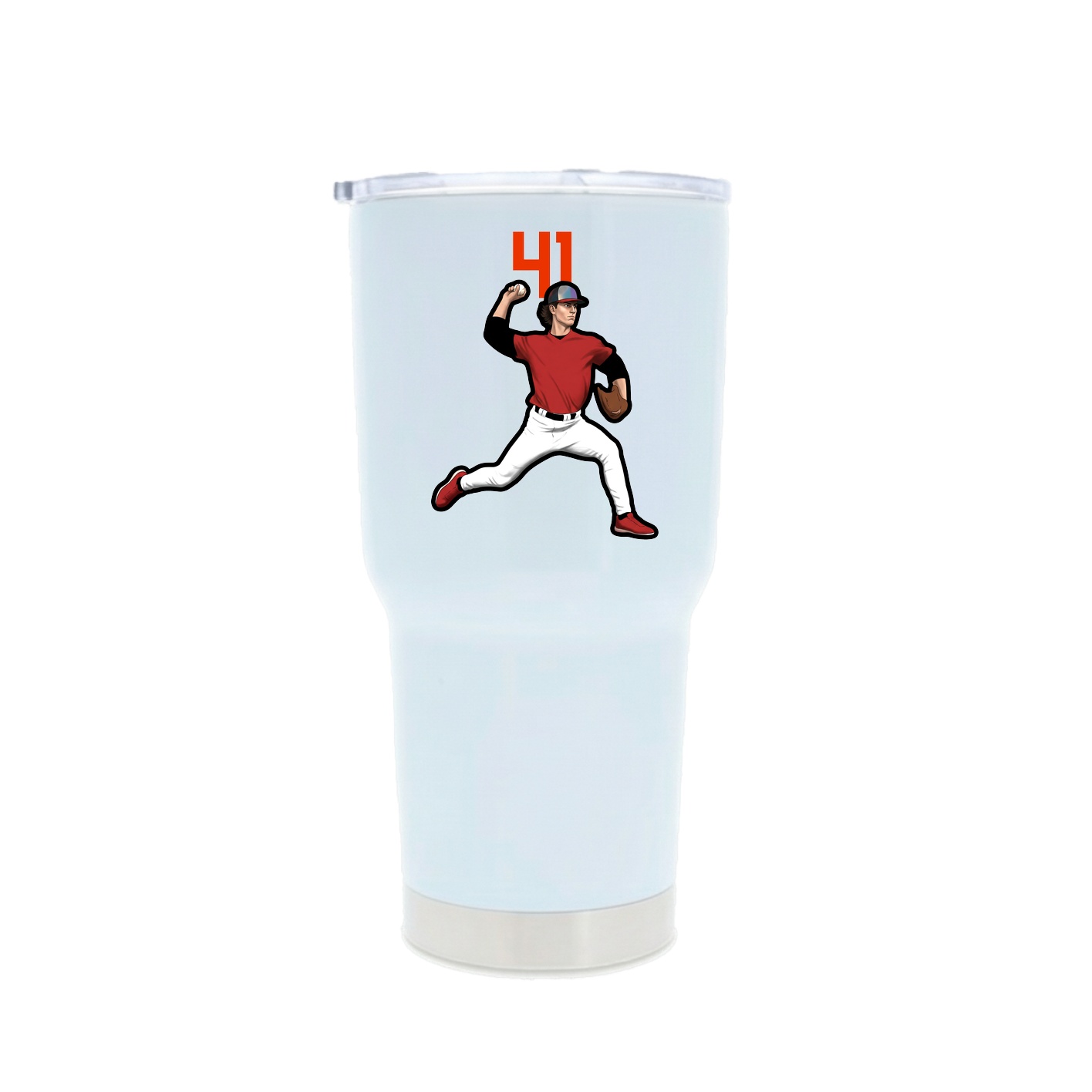 30oz Stainless Steel Tumbler — Number Top in White