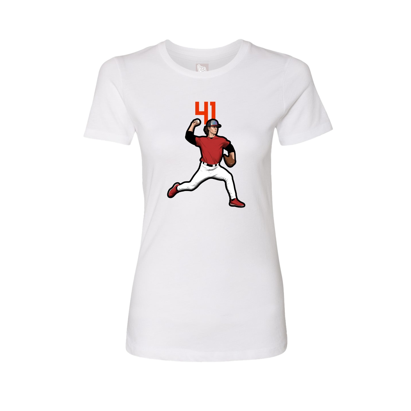 Fitted Women's Tee — Number Top in White