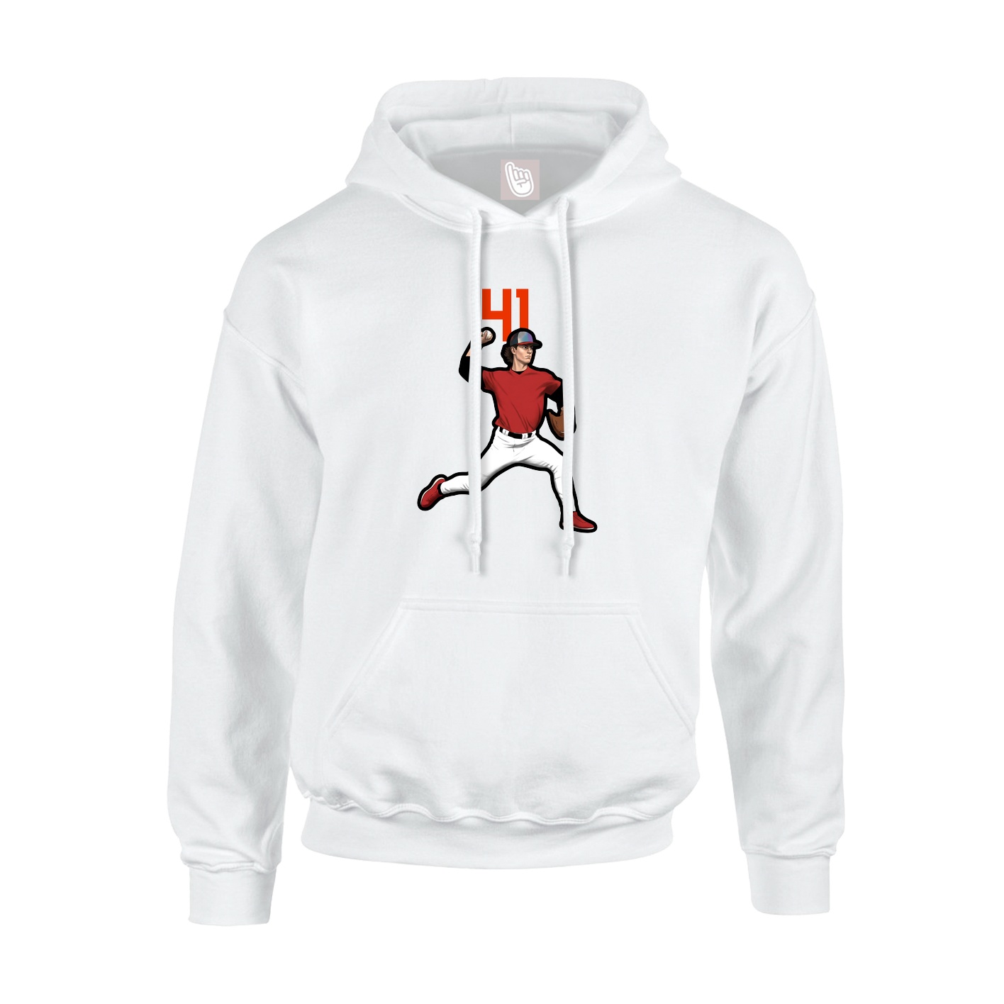 Youth Hoodie — Number Top in White