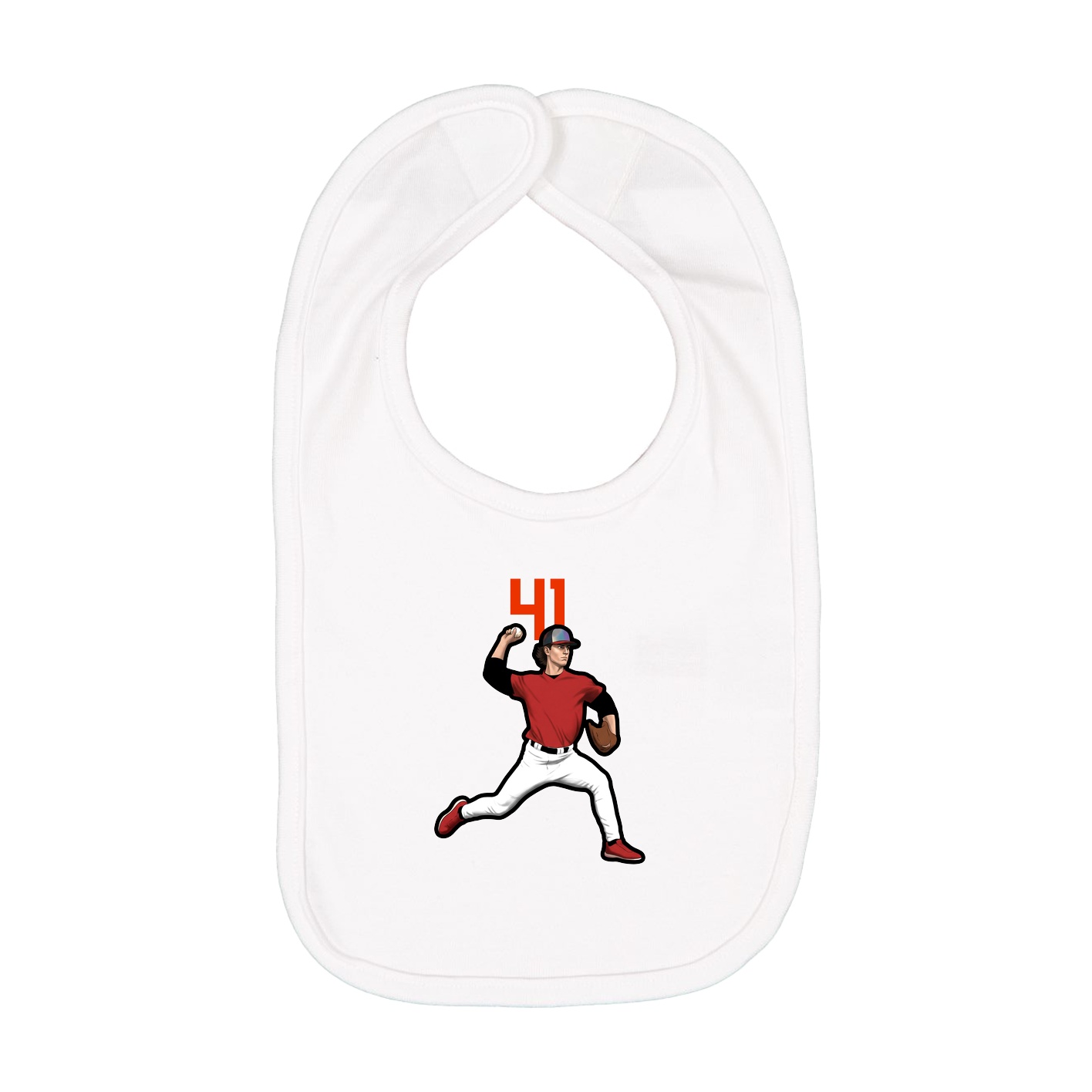 Infant Bib — Number Top in White