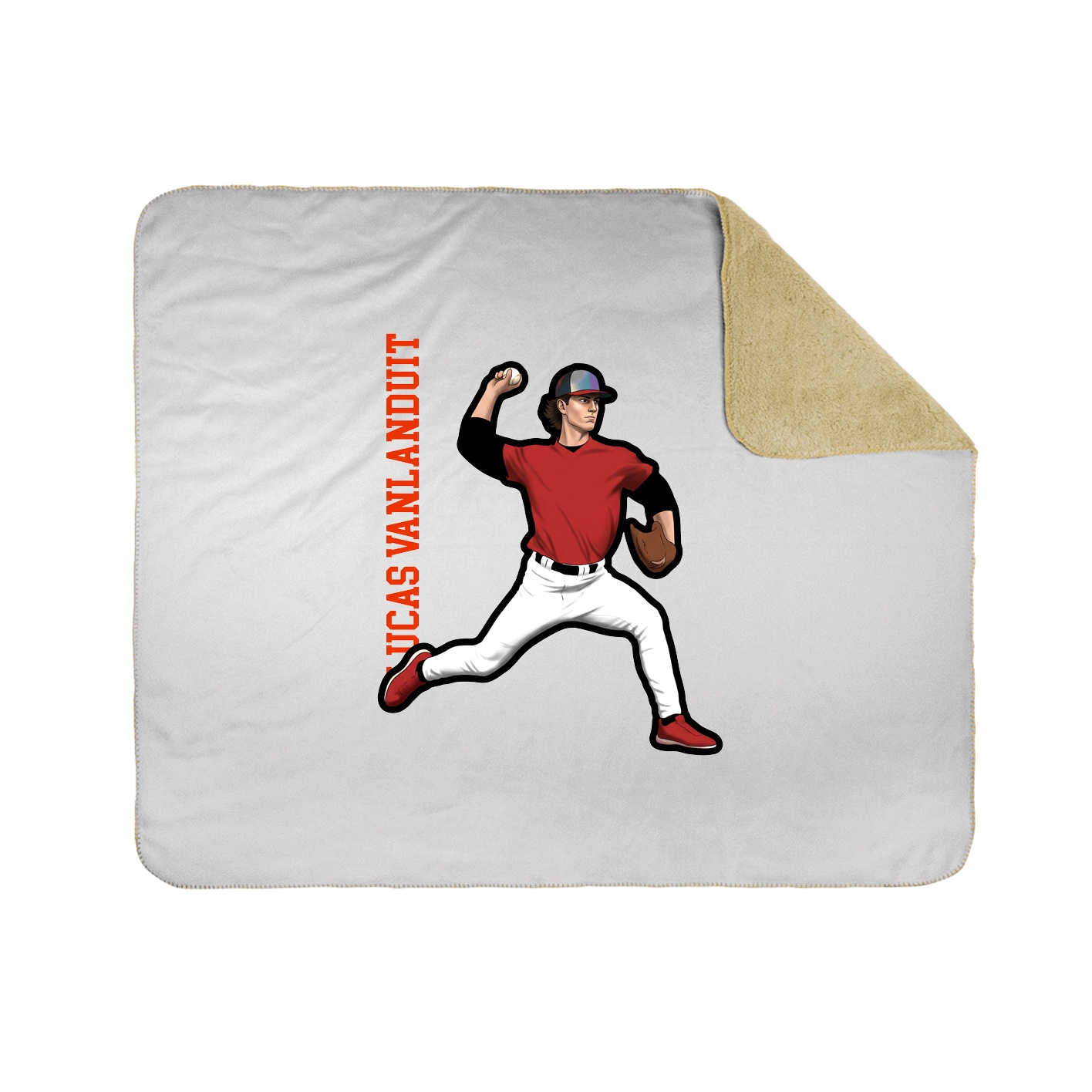 Throw Blanket — Name Vertical in White