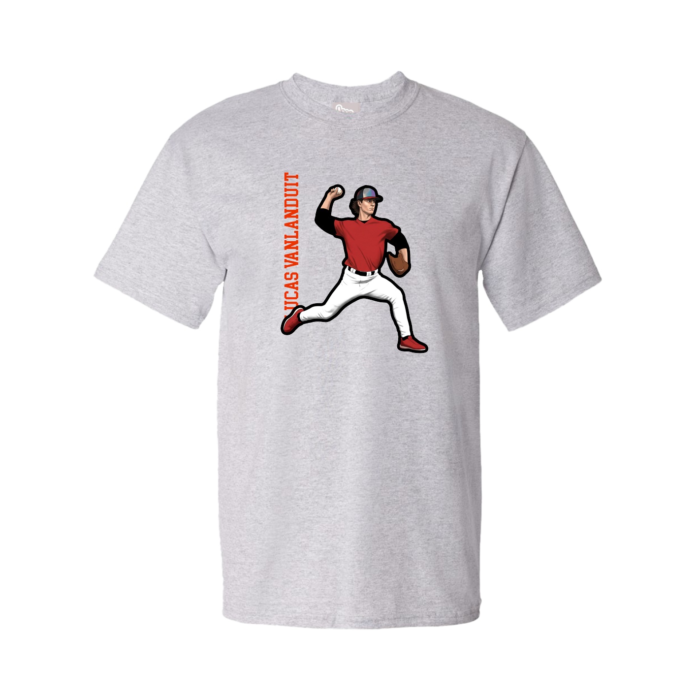 Tee — Name Vertical in Grey