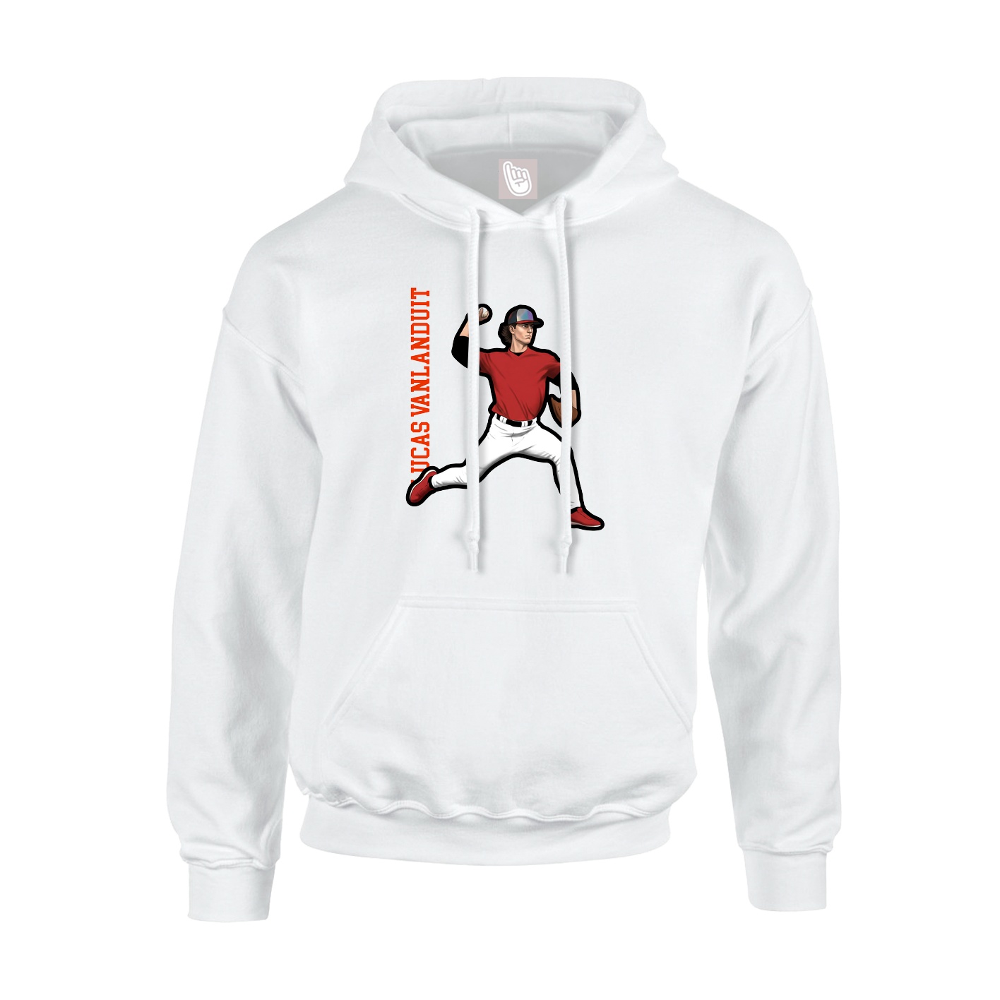Hoodie — Name Vertical in White