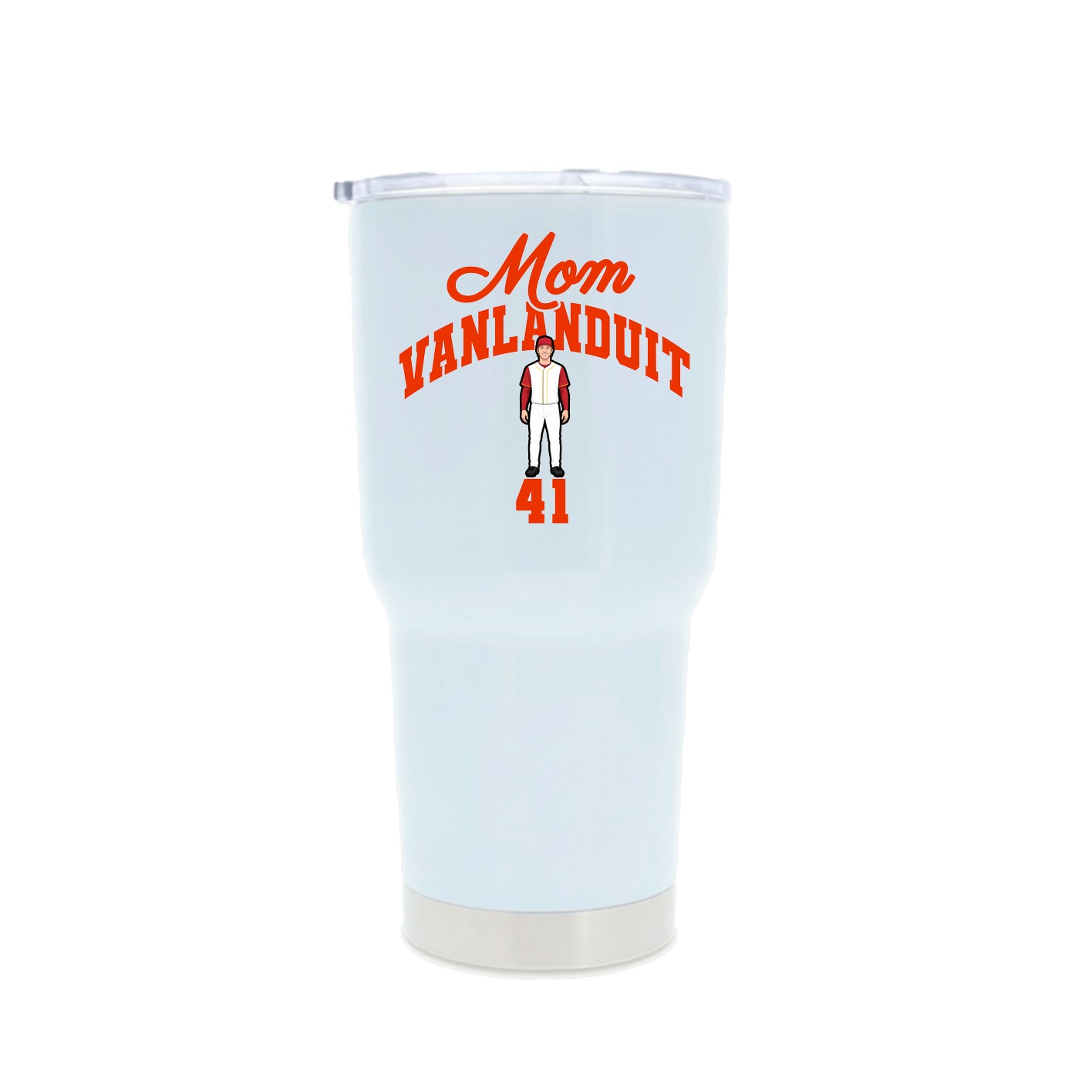 30oz Stainless Steel Tumbler — Mothers Day Arch in White