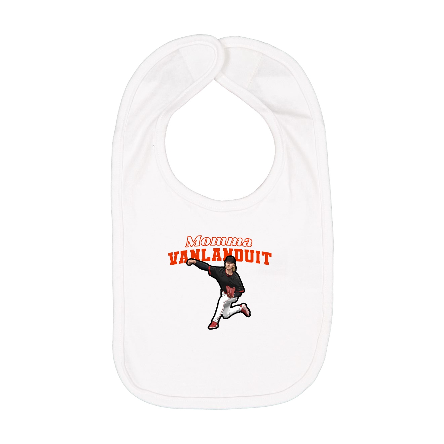 Infant Bib — Mothers Day Block in White