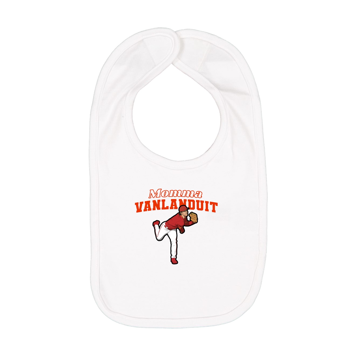 Infant Bib — Mothers Day Block in White