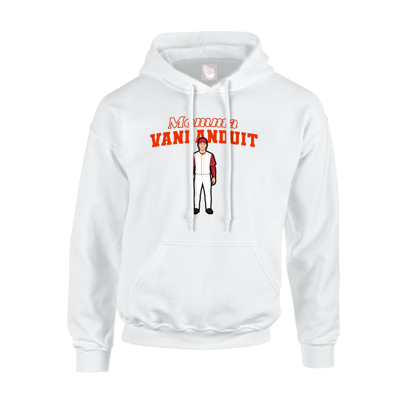 Youth Hoodie — Mothers Day Block in White