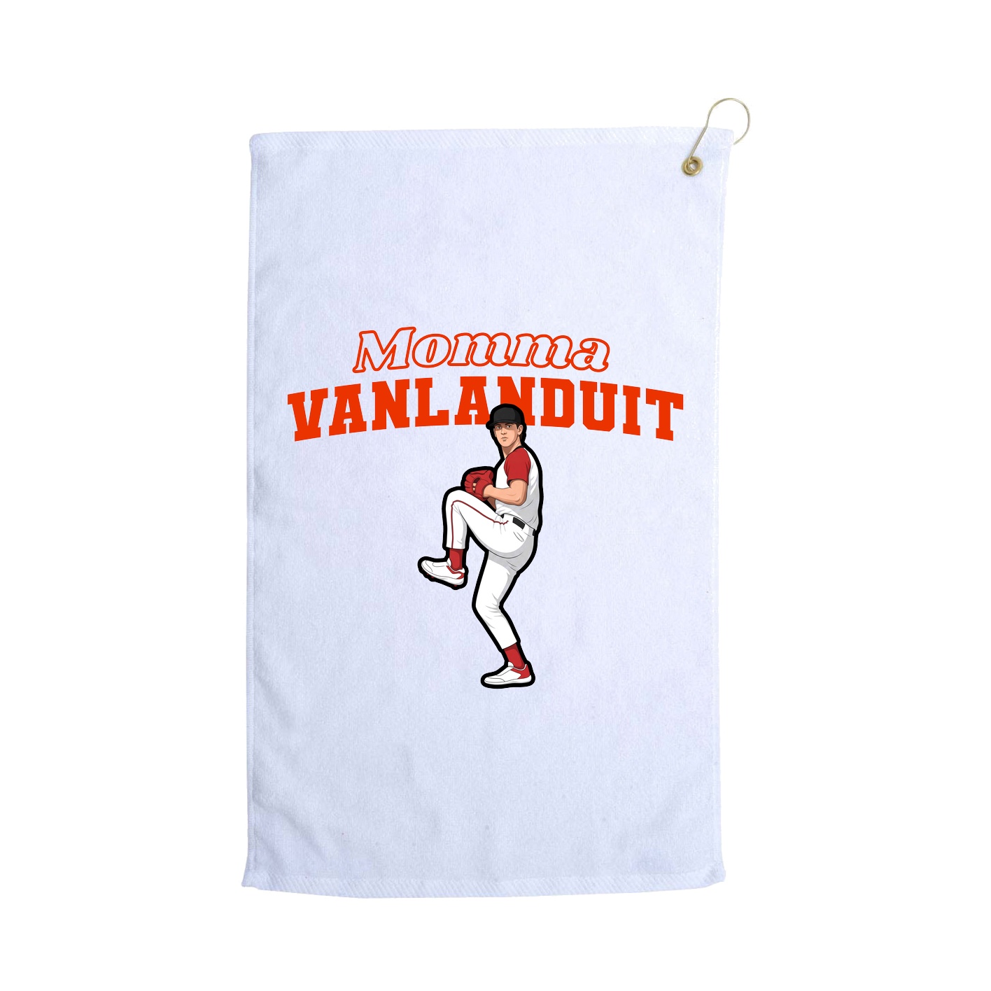 Golf Towel — Mothers Day Block in White