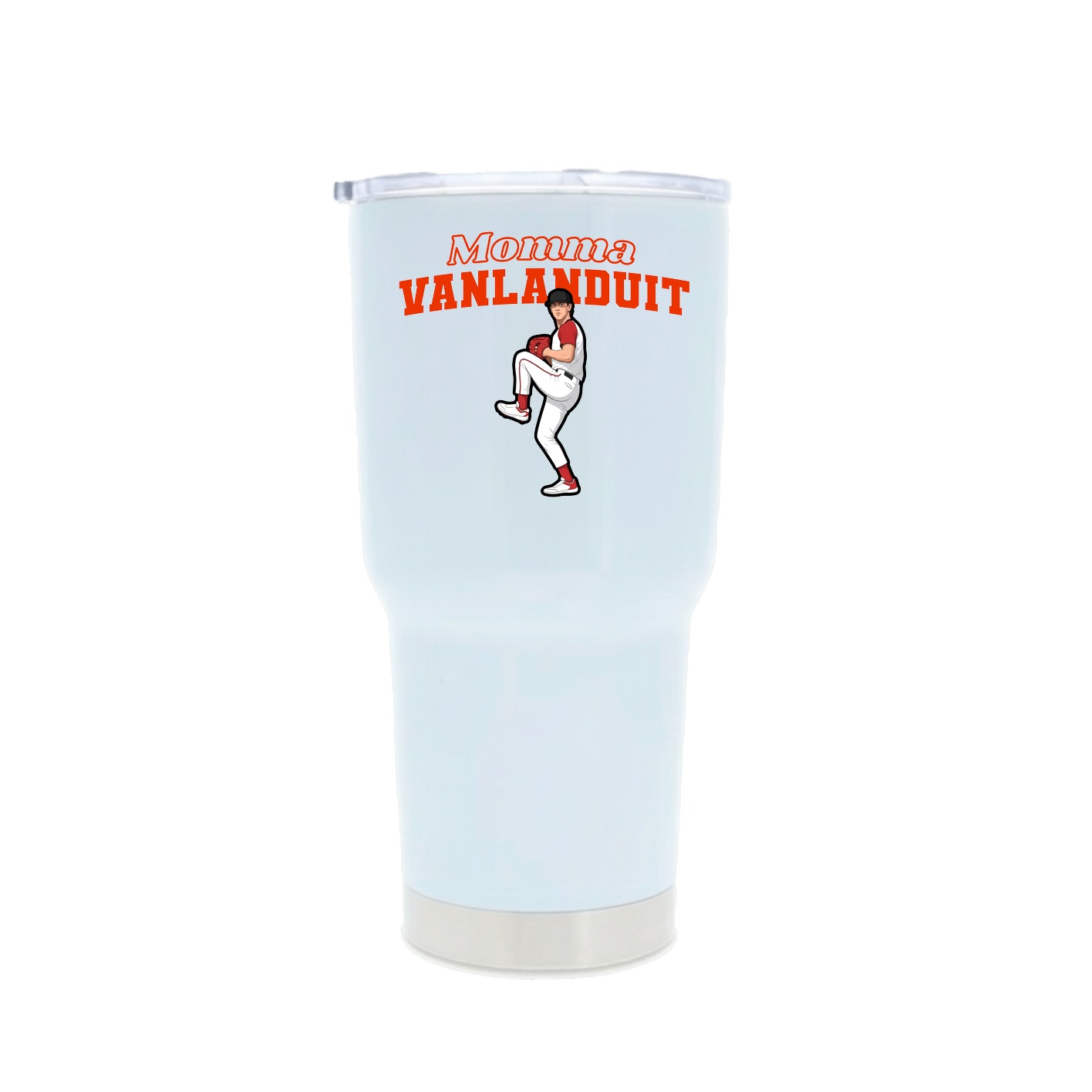 30oz Stainless Steel Tumbler — Mothers Day Block in White