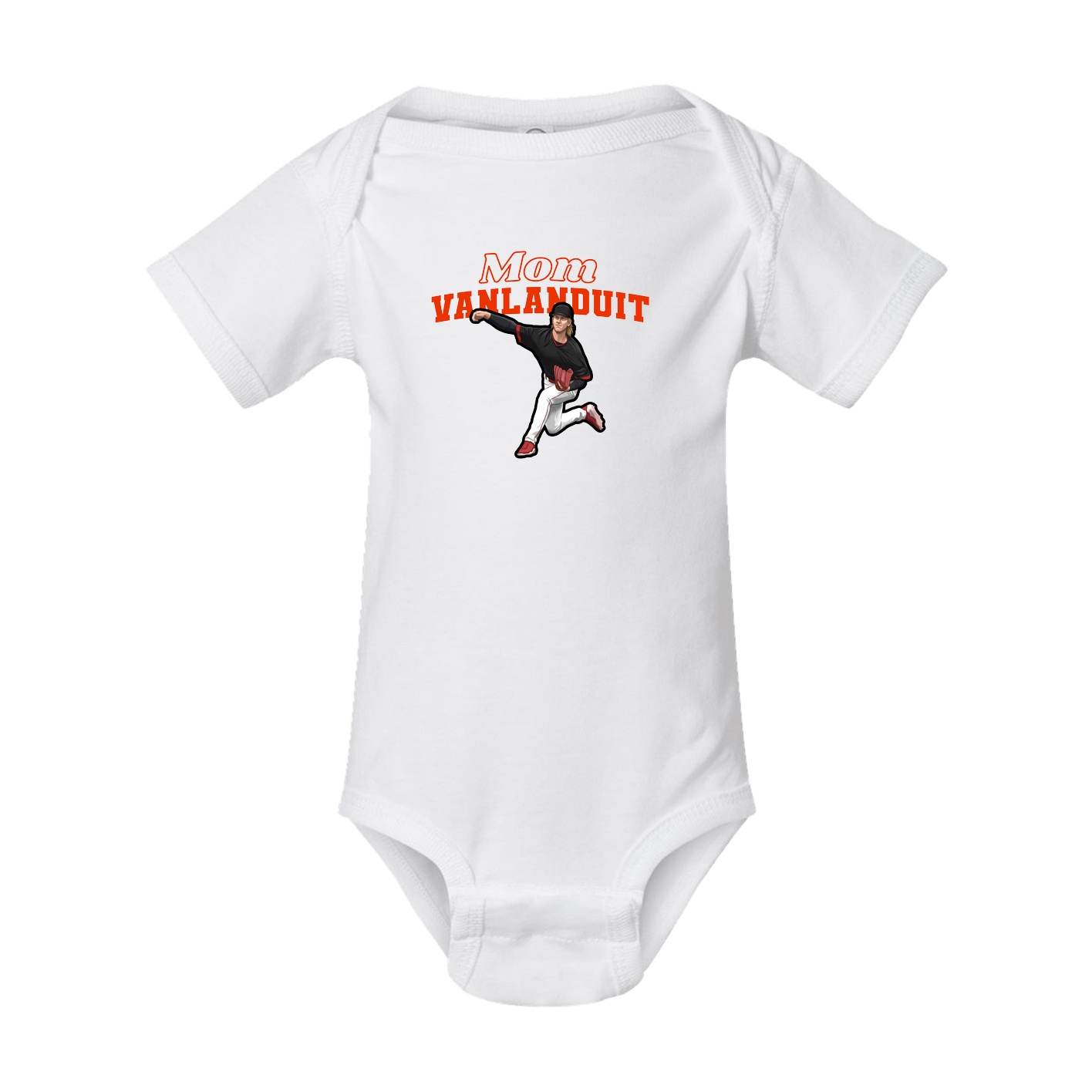Baby Onesie — Mothers Day Block in White