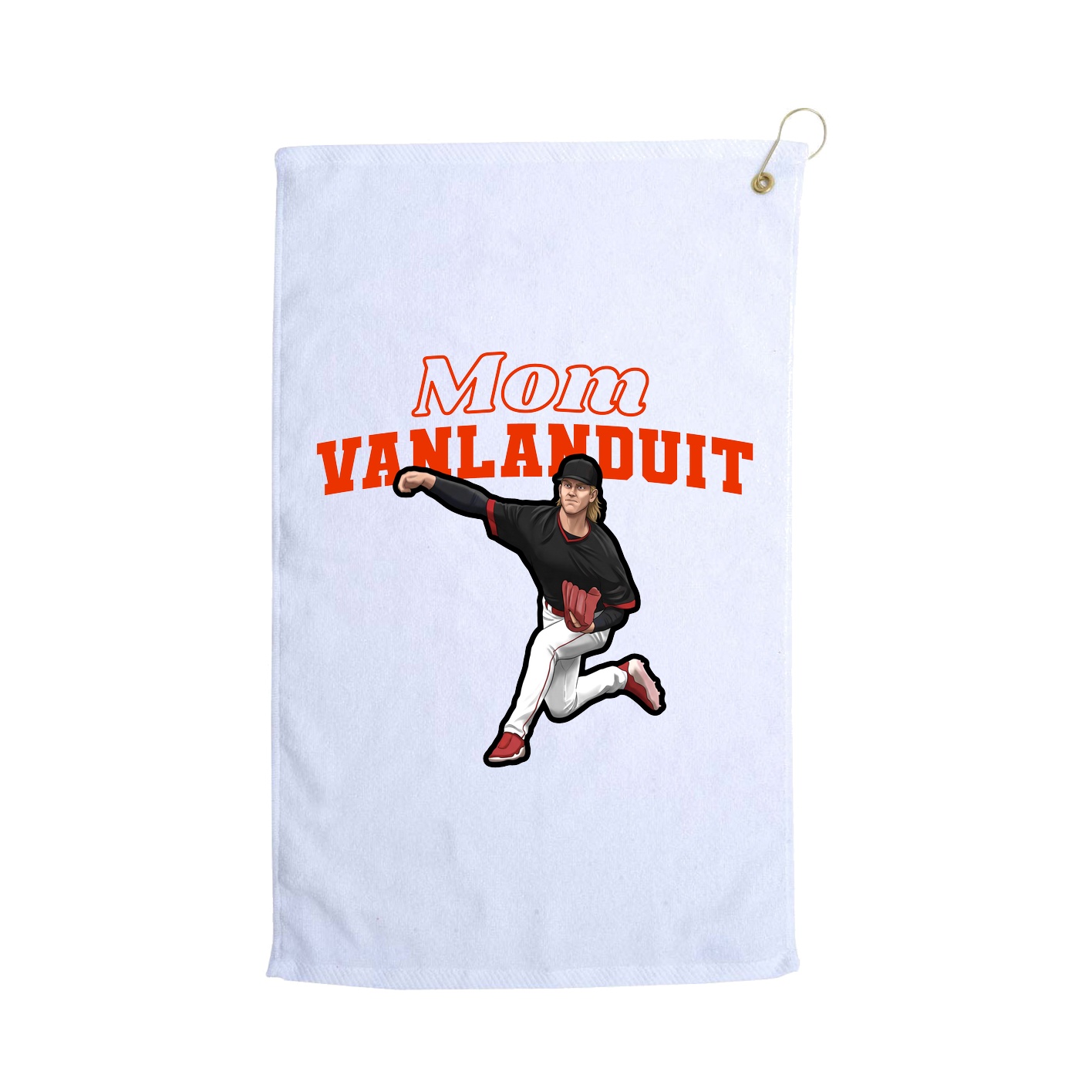 Golf Towel — Mothers Day Block in White