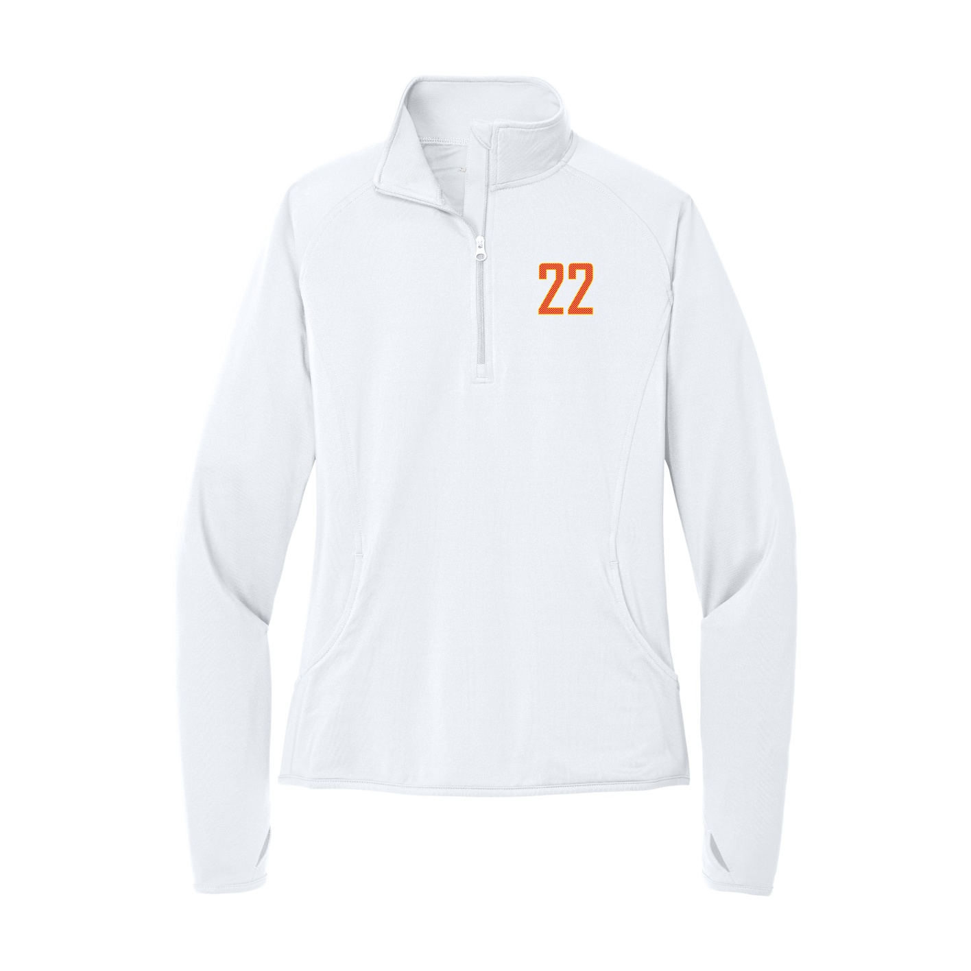 Women's Q-Zip Pullover — Front Shirsy in White