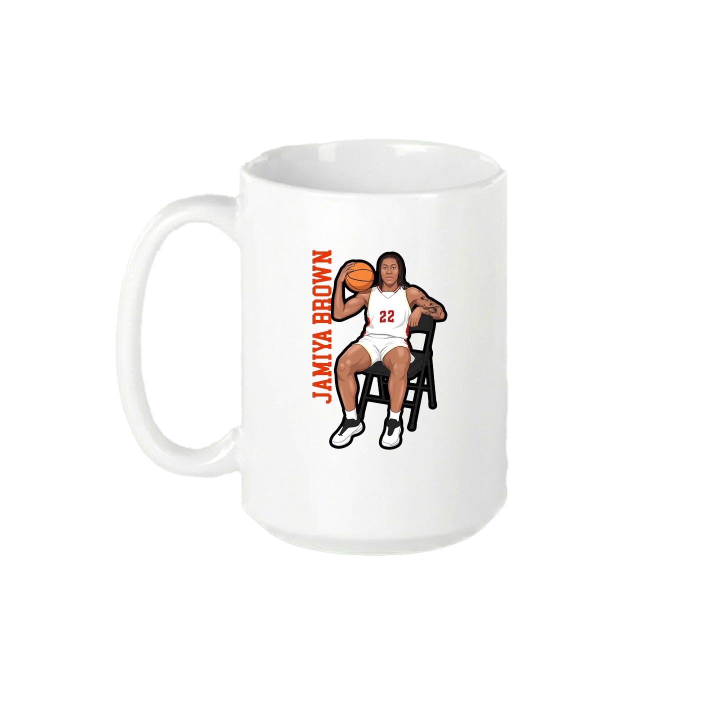 15oz Coffee Mug — Name Vertical in White