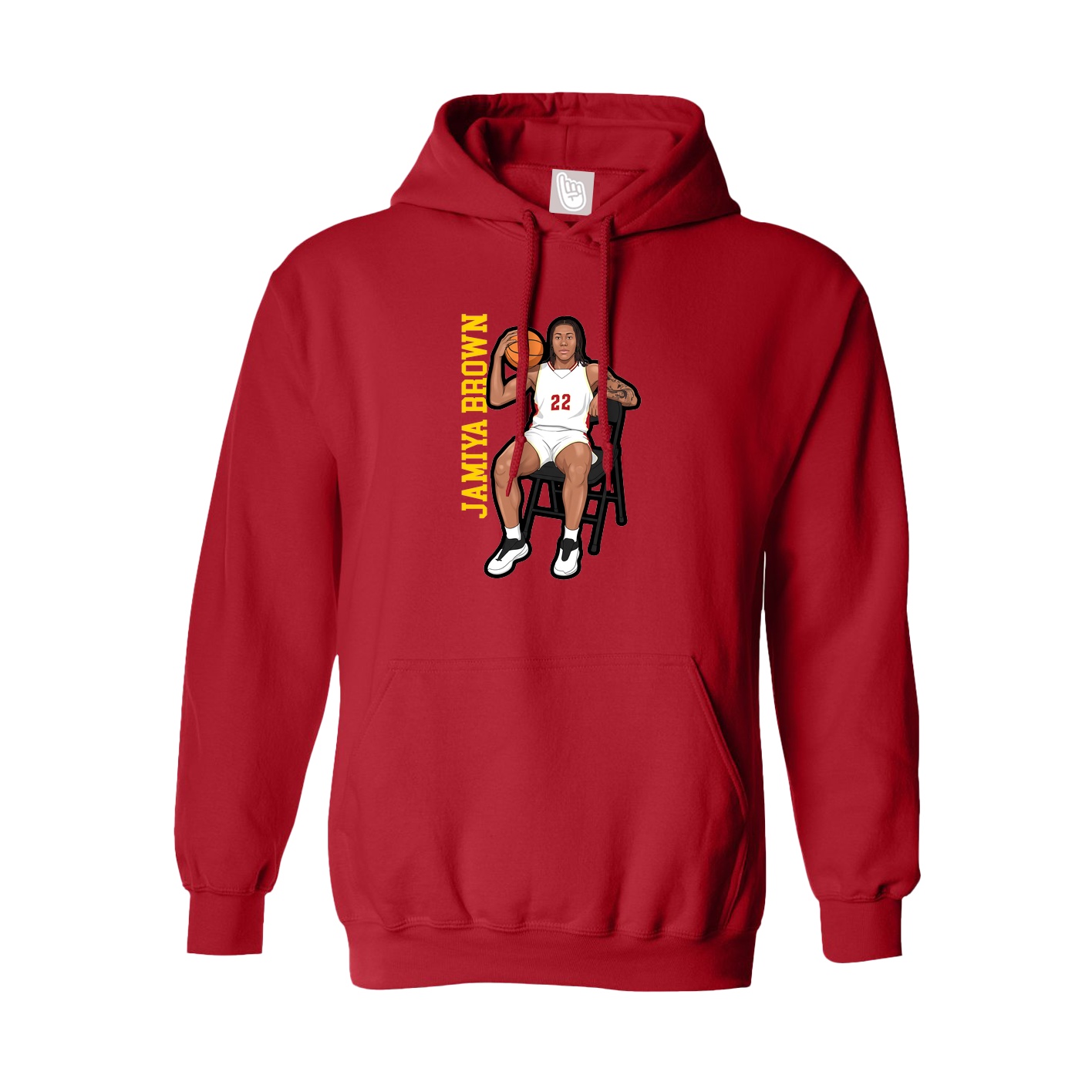 Hoodie — Name Vertical in Red