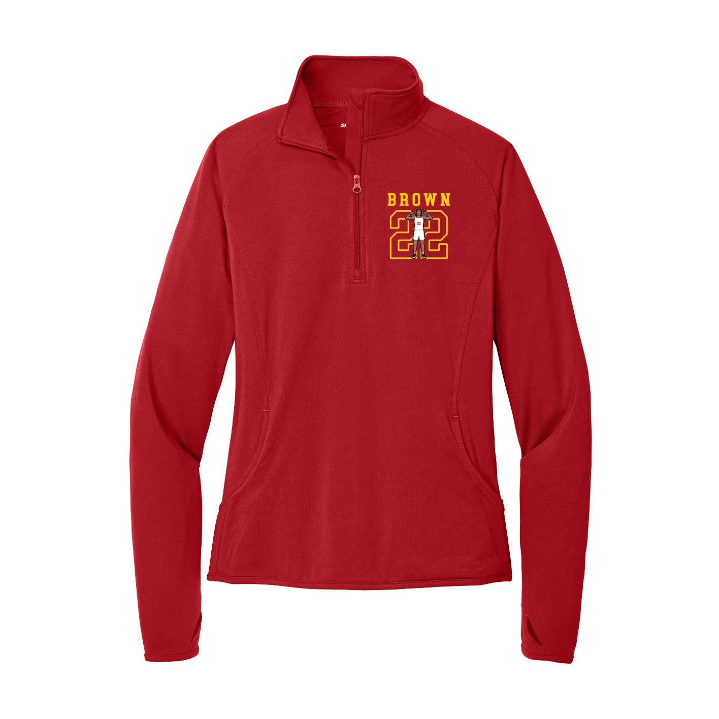 Women's Q-Zip Pullover — Shirsey in Red