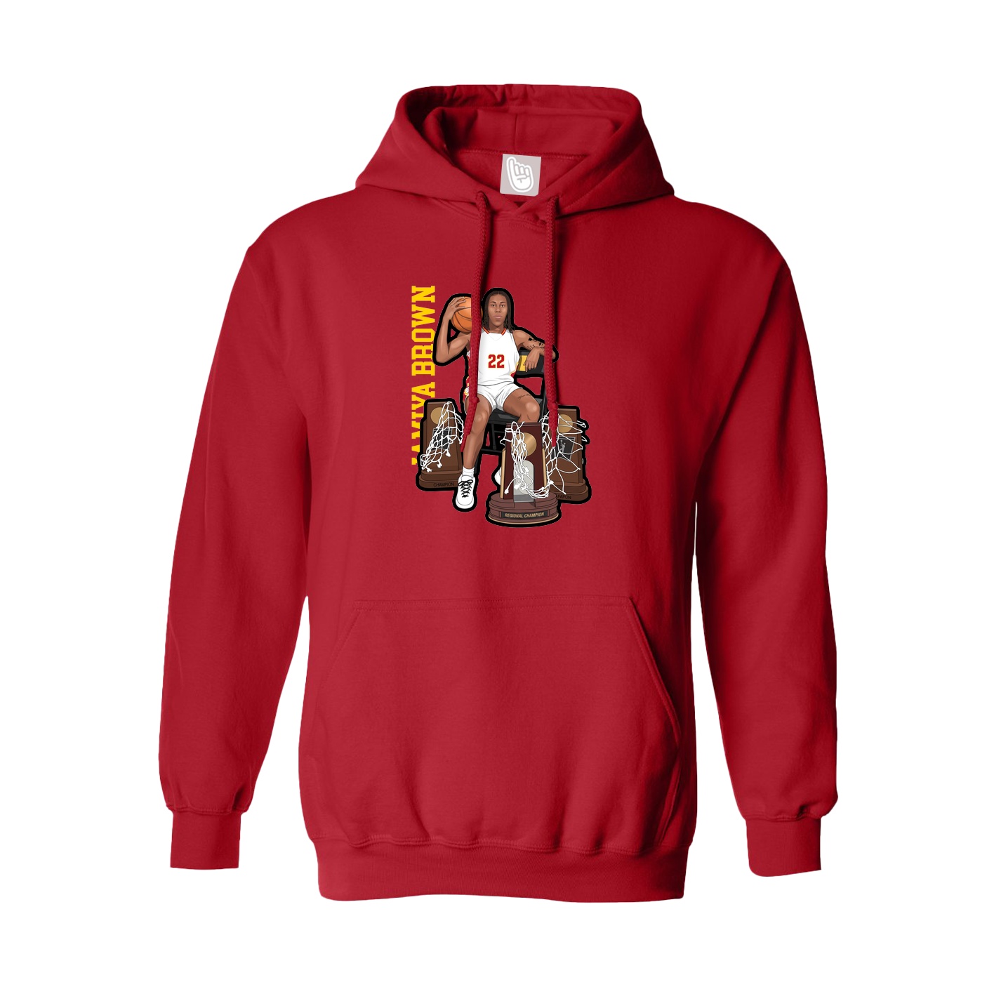 Hoodie — Name Vertical in Red