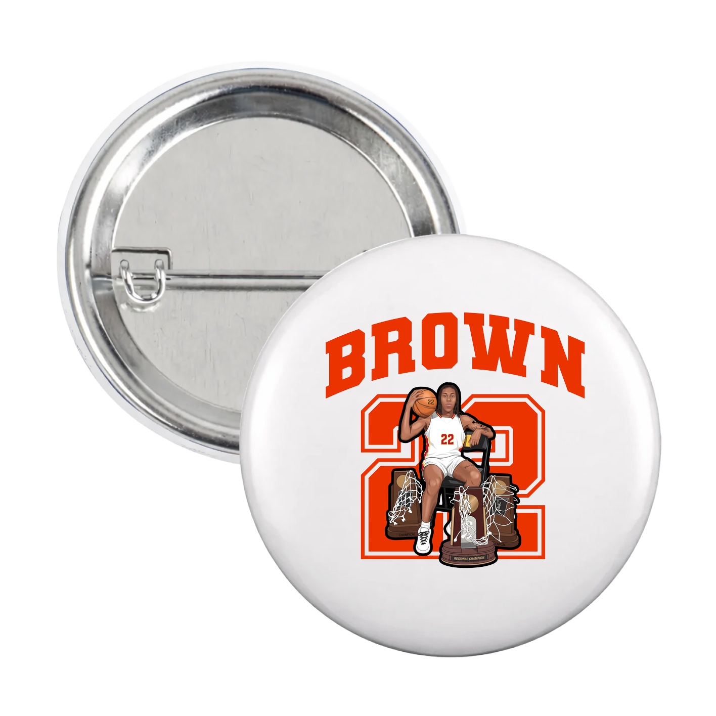 Game Day Button — Number in White