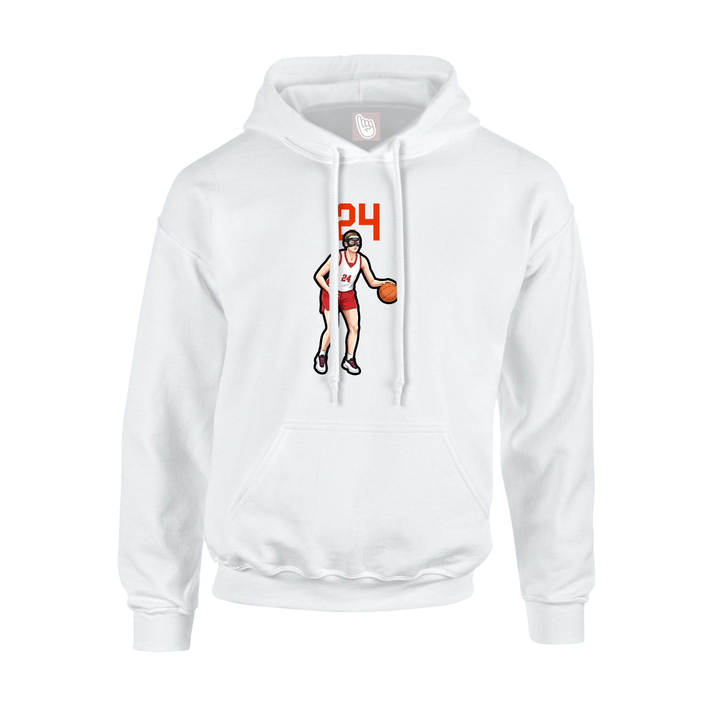 Youth Hoodie — Number Top in White