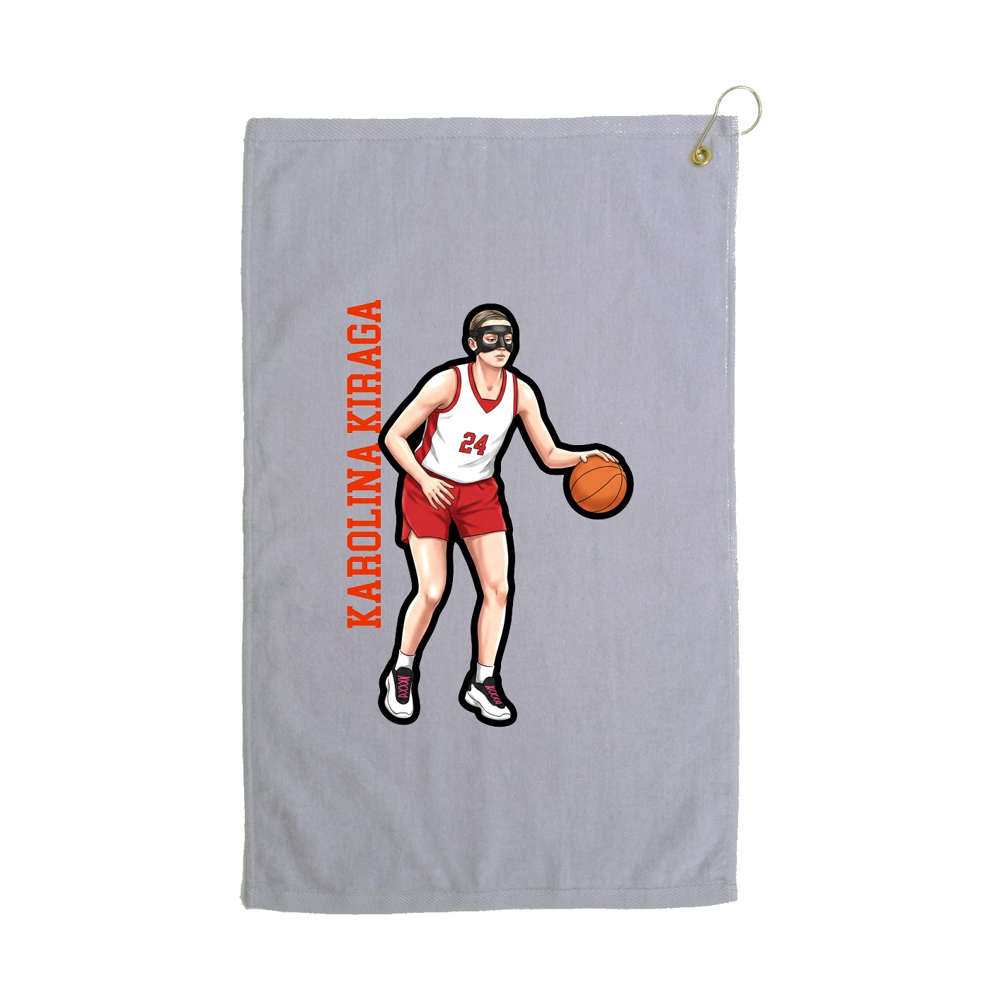 Golf Towel — Name Vertical in Grey