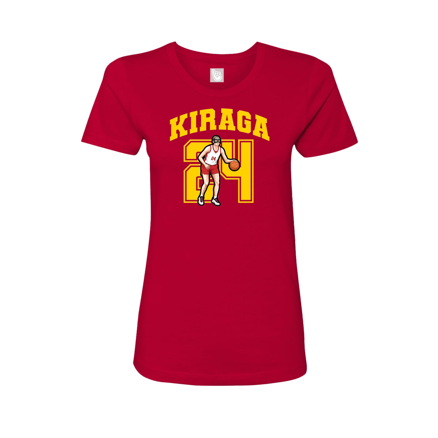 Fitted Women's Tee — Number in Red