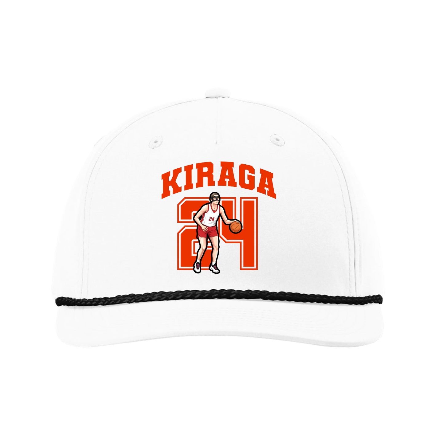 Five-Panel Classic Rope Cap — Number in White