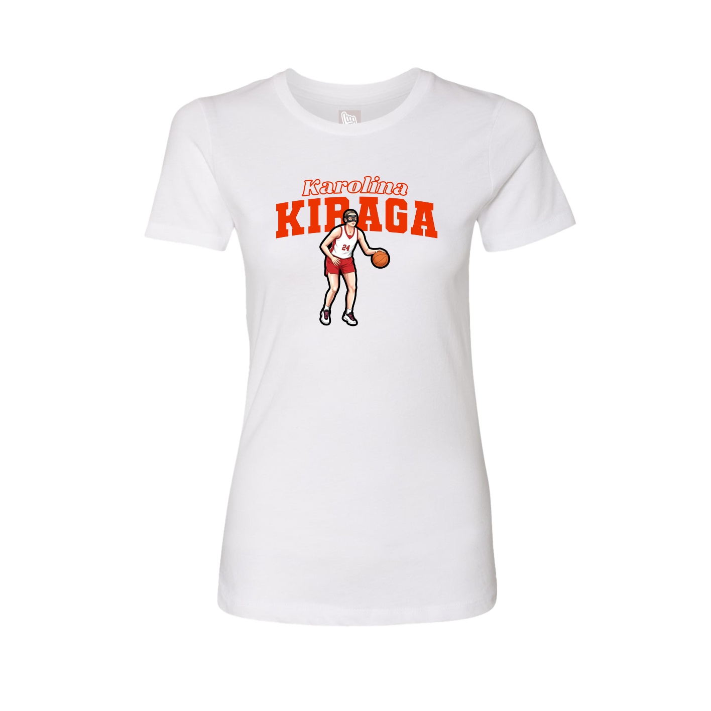 Fitted Women's Tee — Name Arch in White