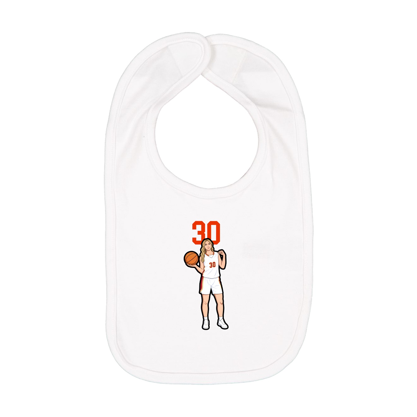 Infant Bib — Number Top in White