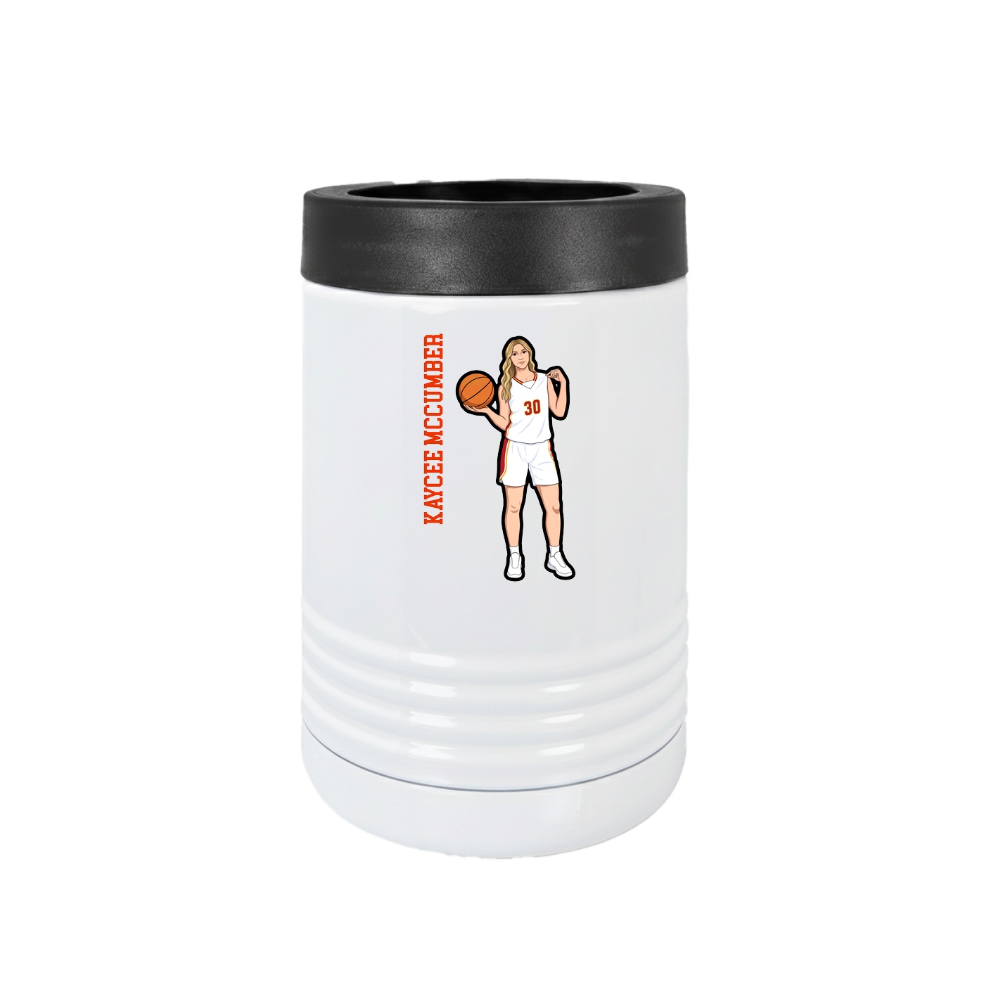 Beverage Holder — Name Vertical in White