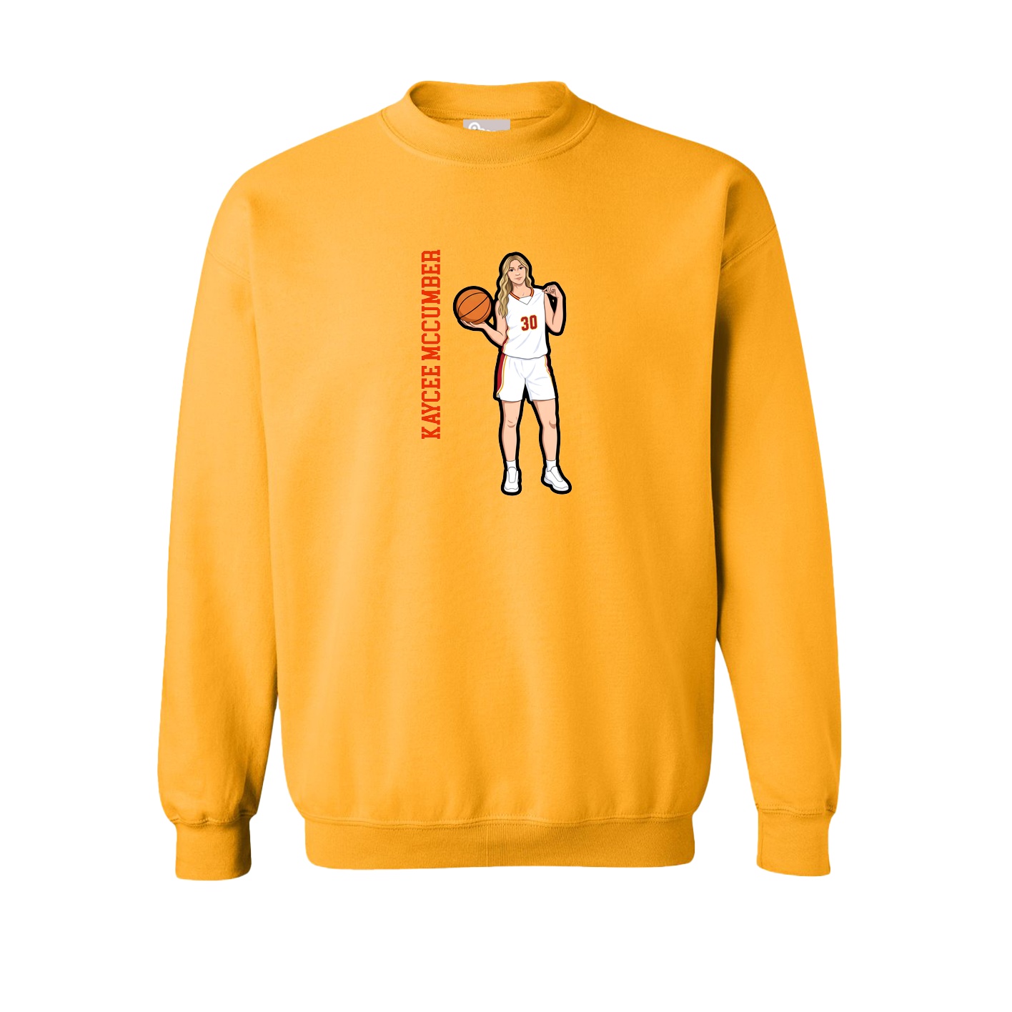 Fleece Crew — Name Vertical in Gold